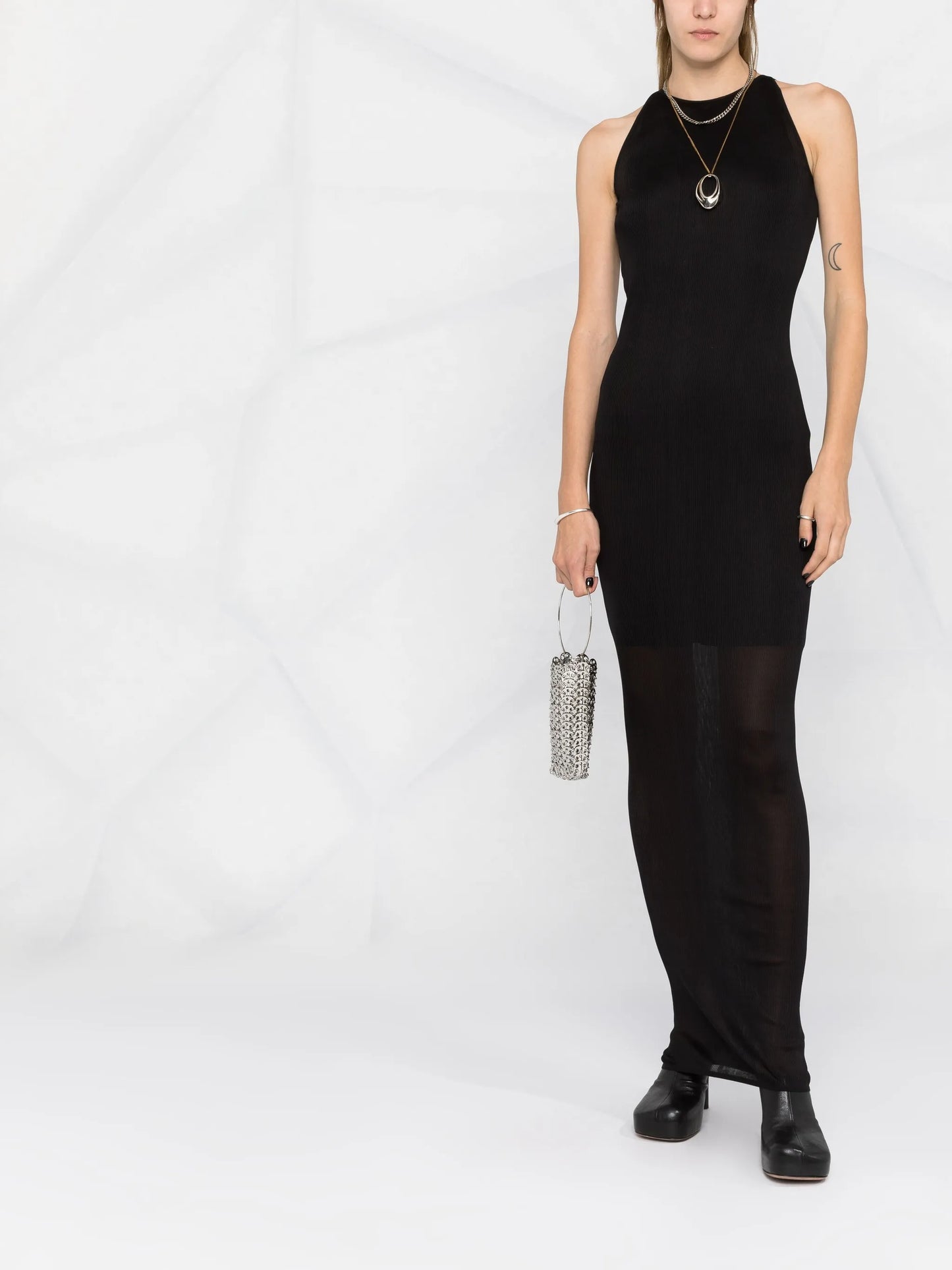 ribbed-knit sleeveless dress