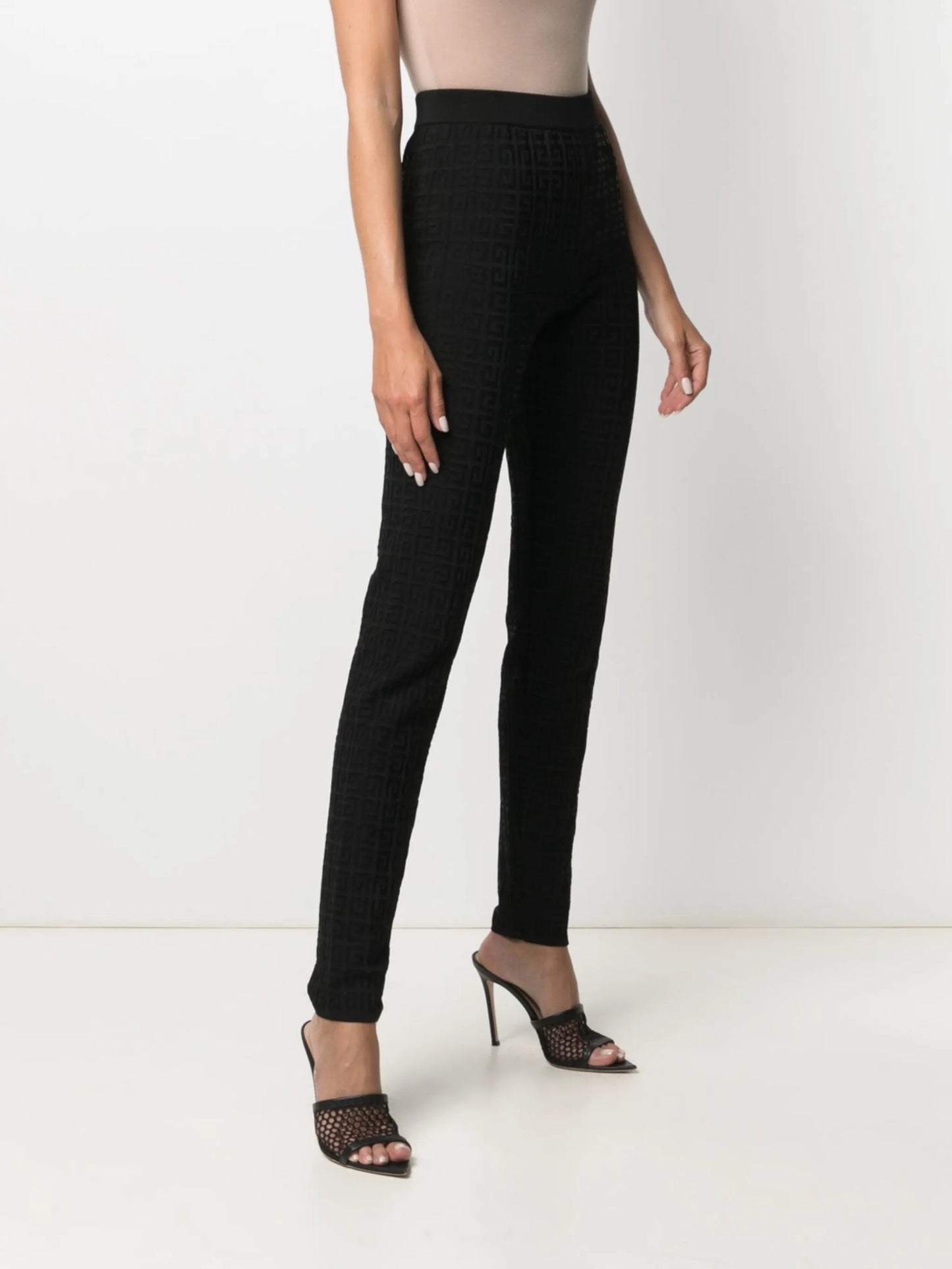 high-waist monogram-jacquard leggings