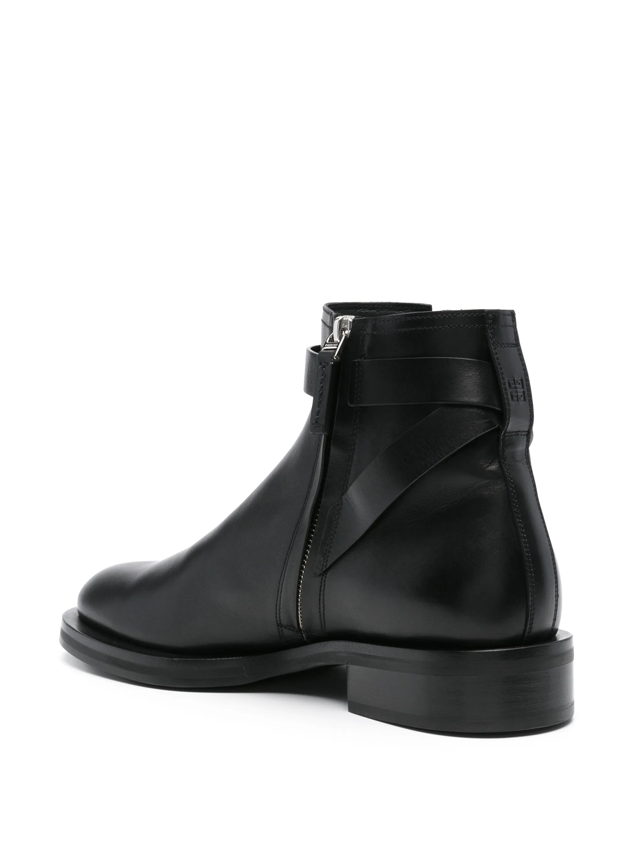 Lock leather ankle boots