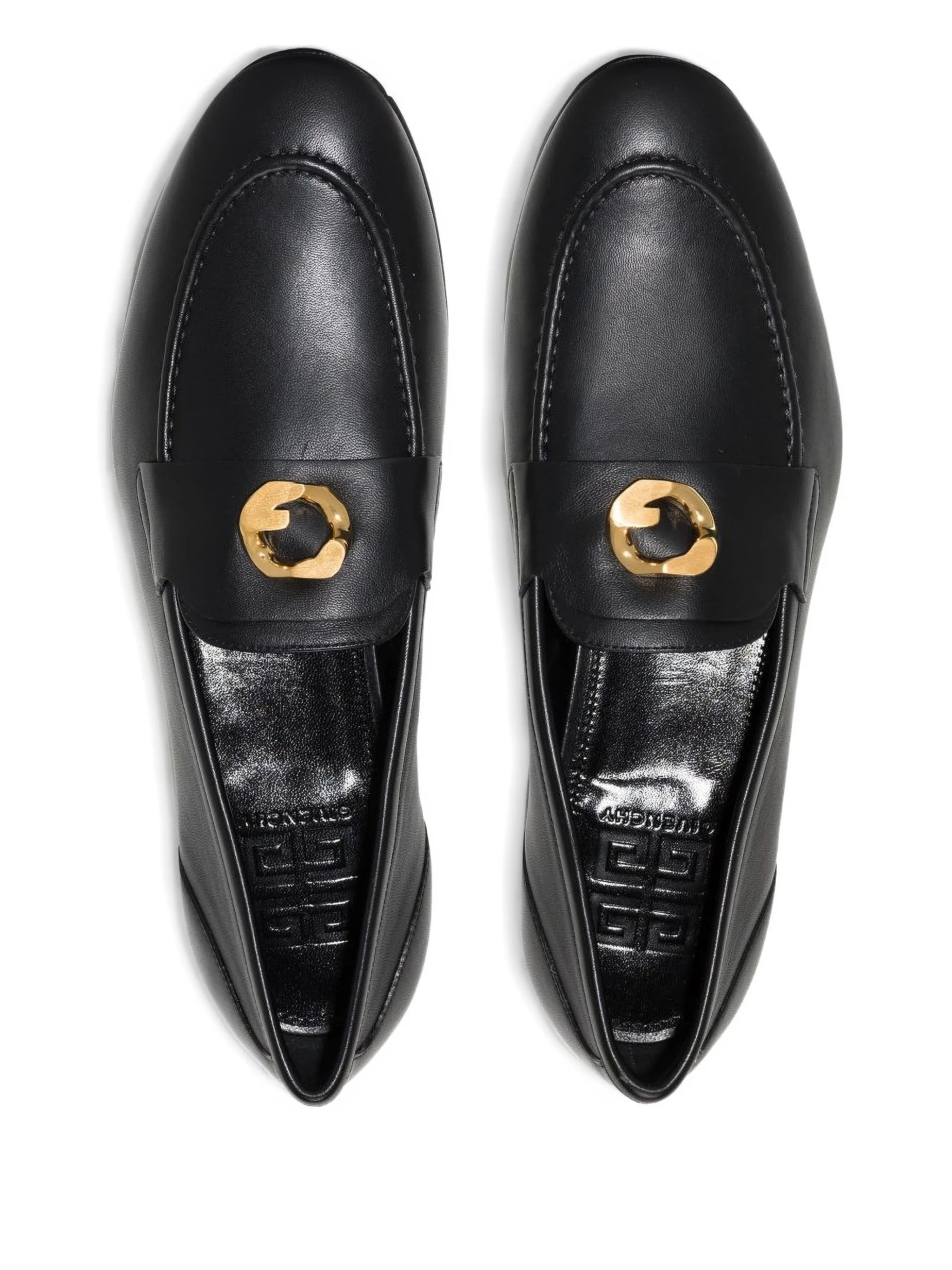 G Chain leather loafers