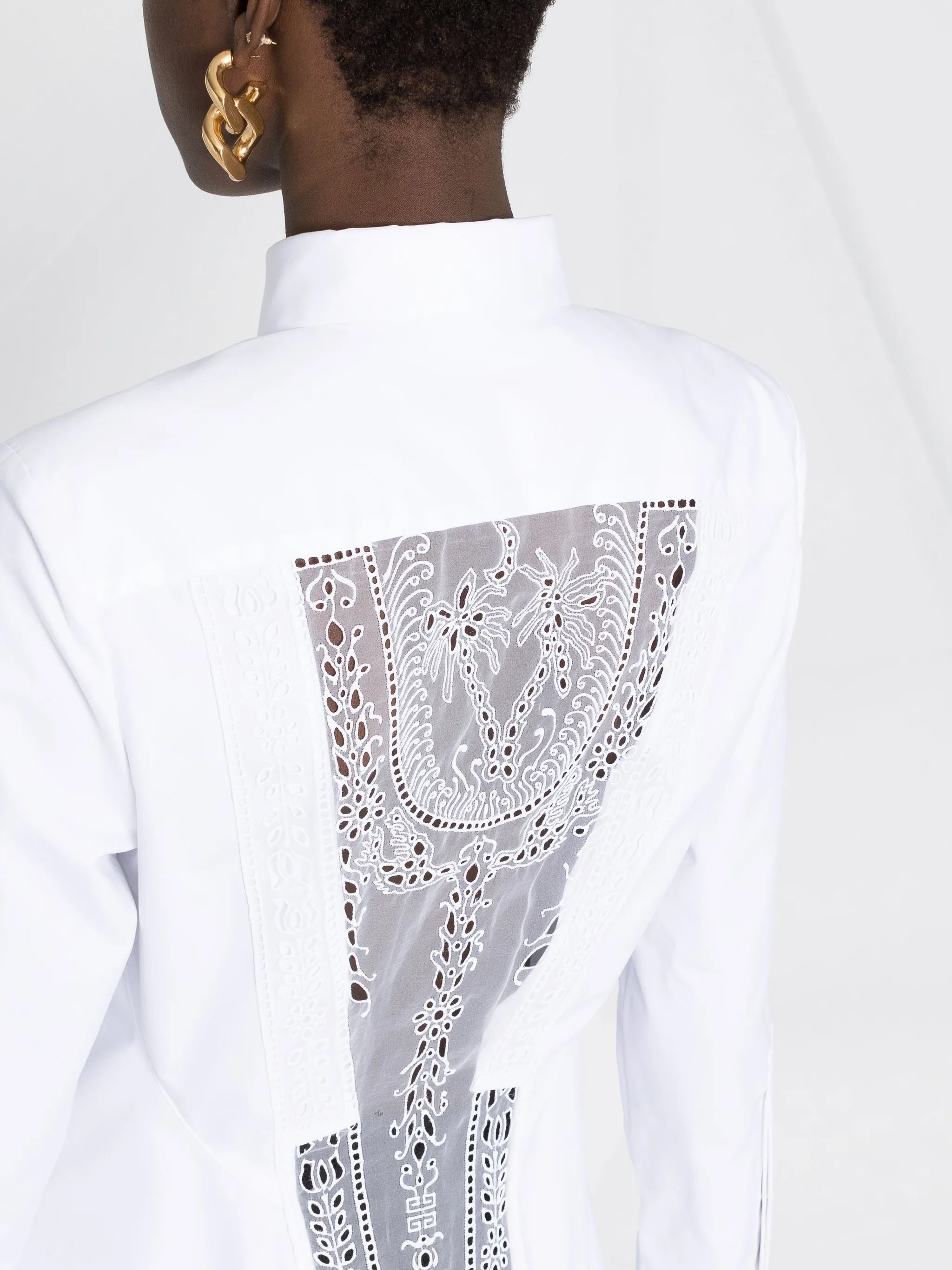 lace detail shirt dress