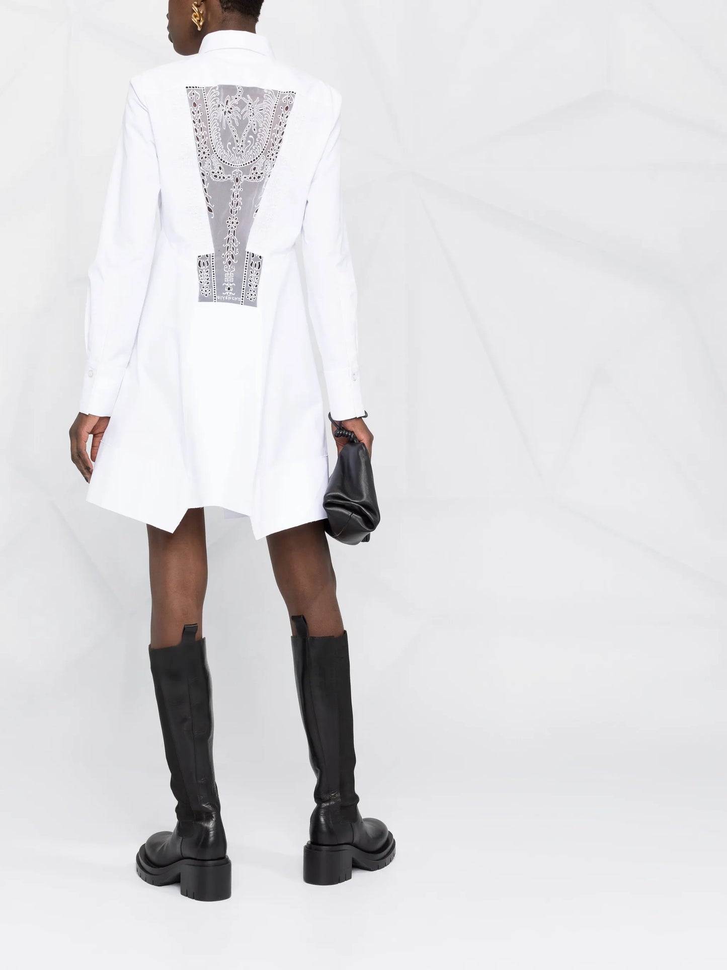 lace detail shirt dress