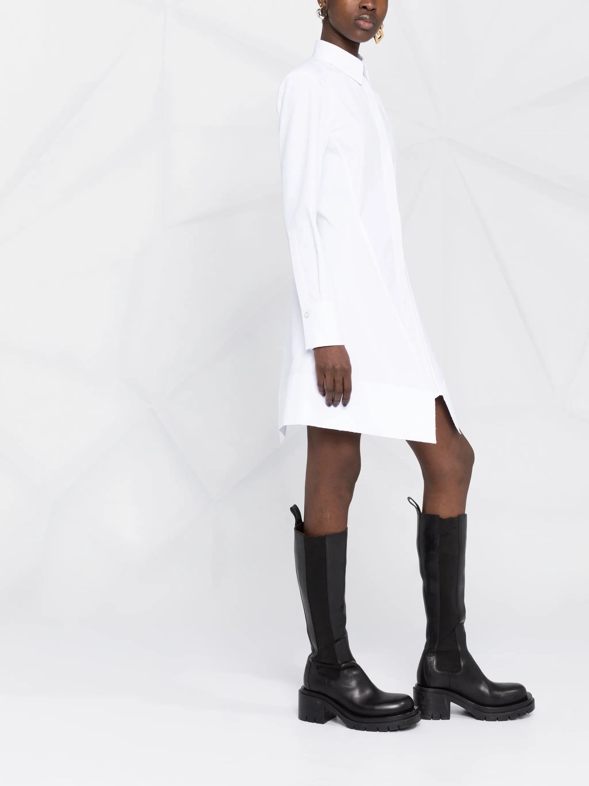 lace detail shirt dress