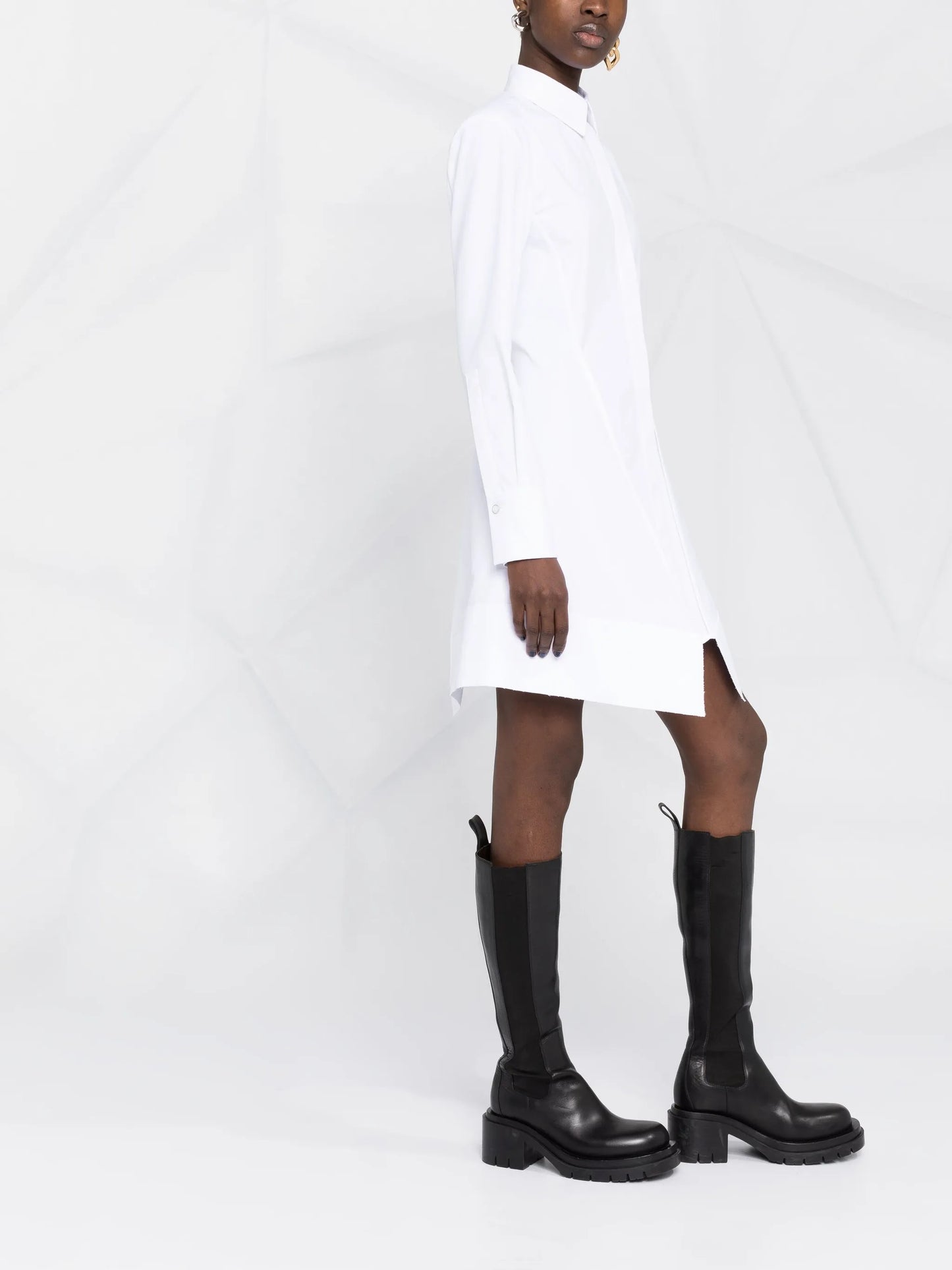 lace detail shirt dress