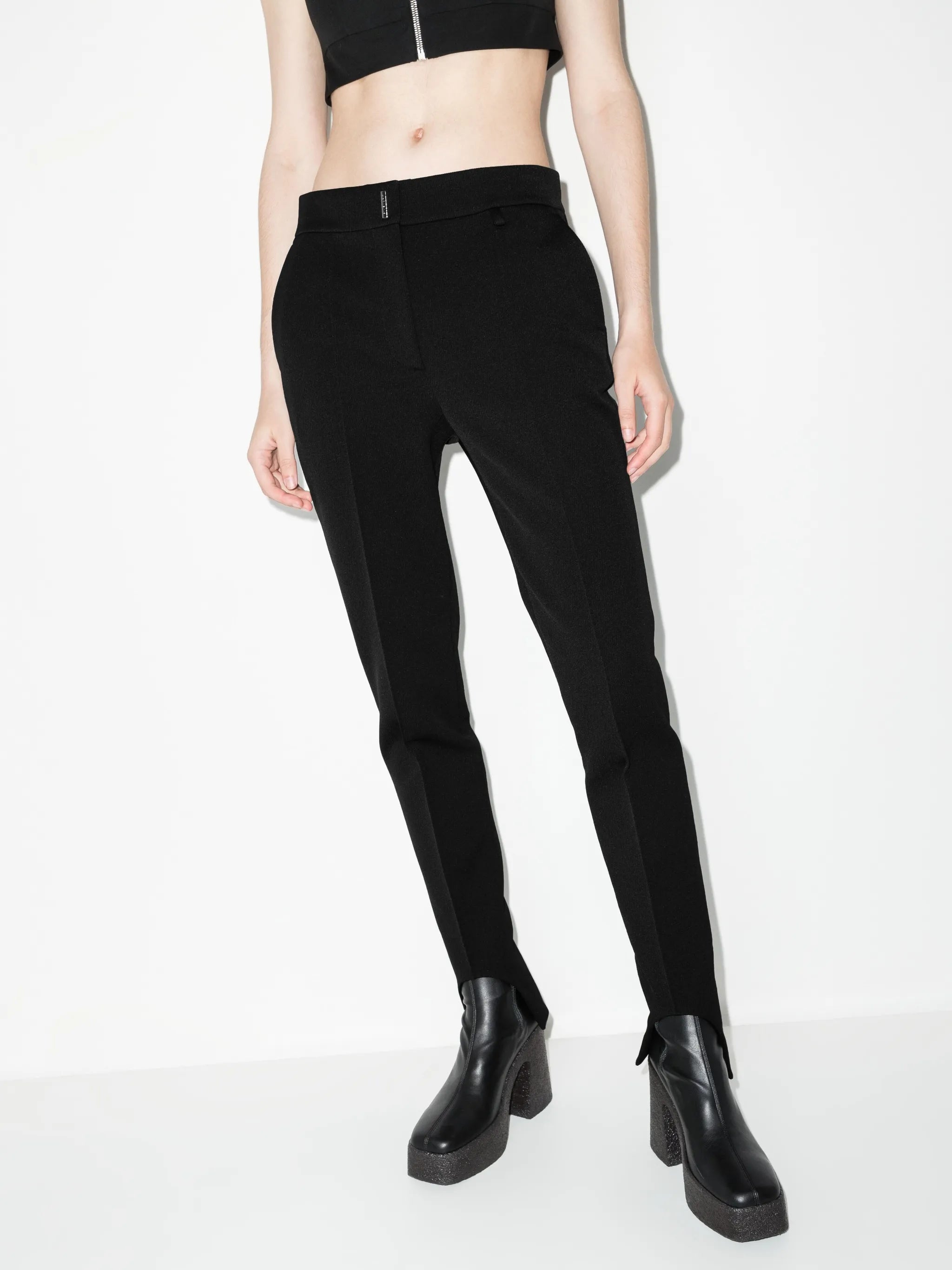 mid-rise slim-fit trousers