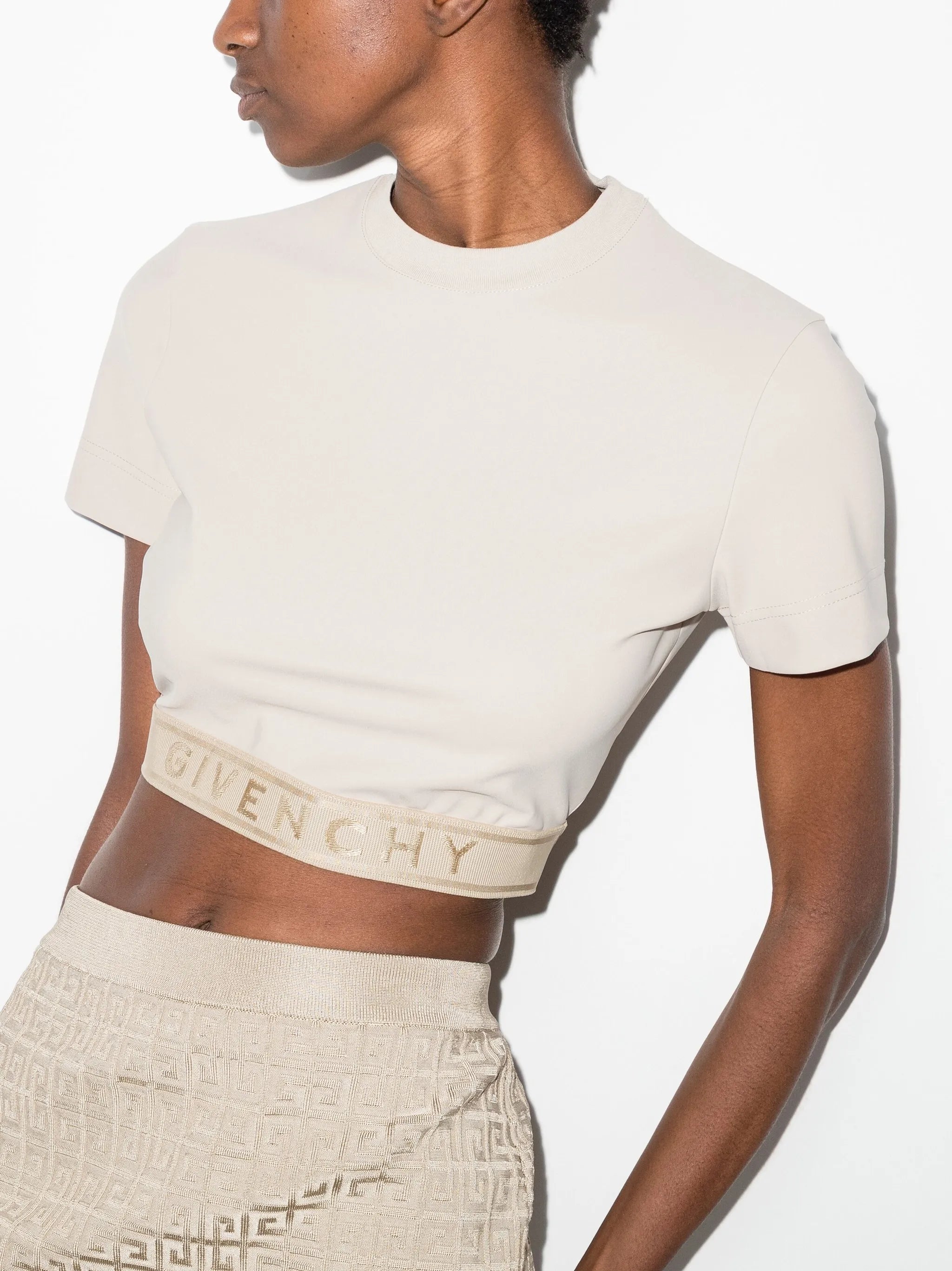 logo-waistband cropped T-shirt