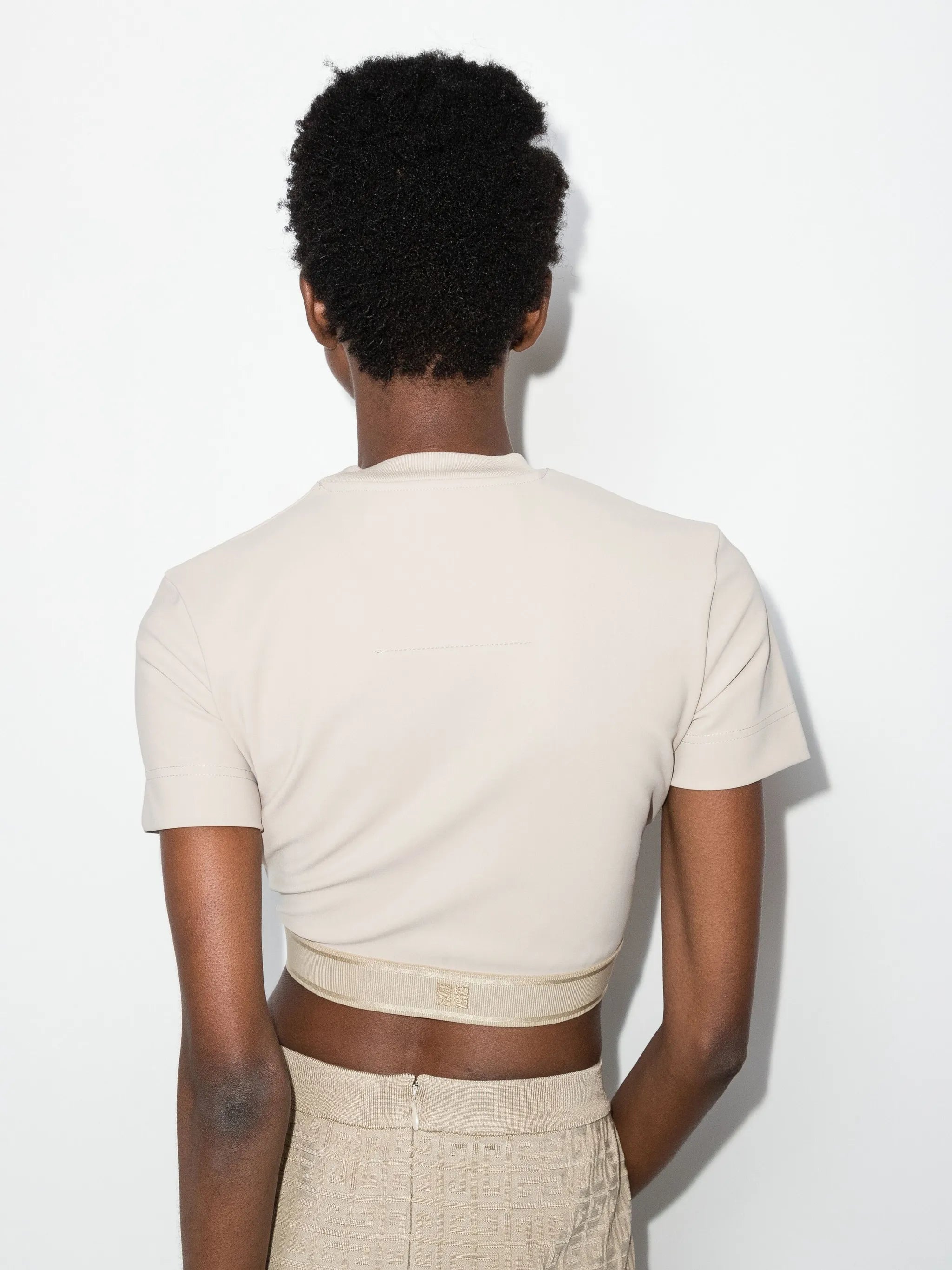 logo-waistband cropped T-shirt