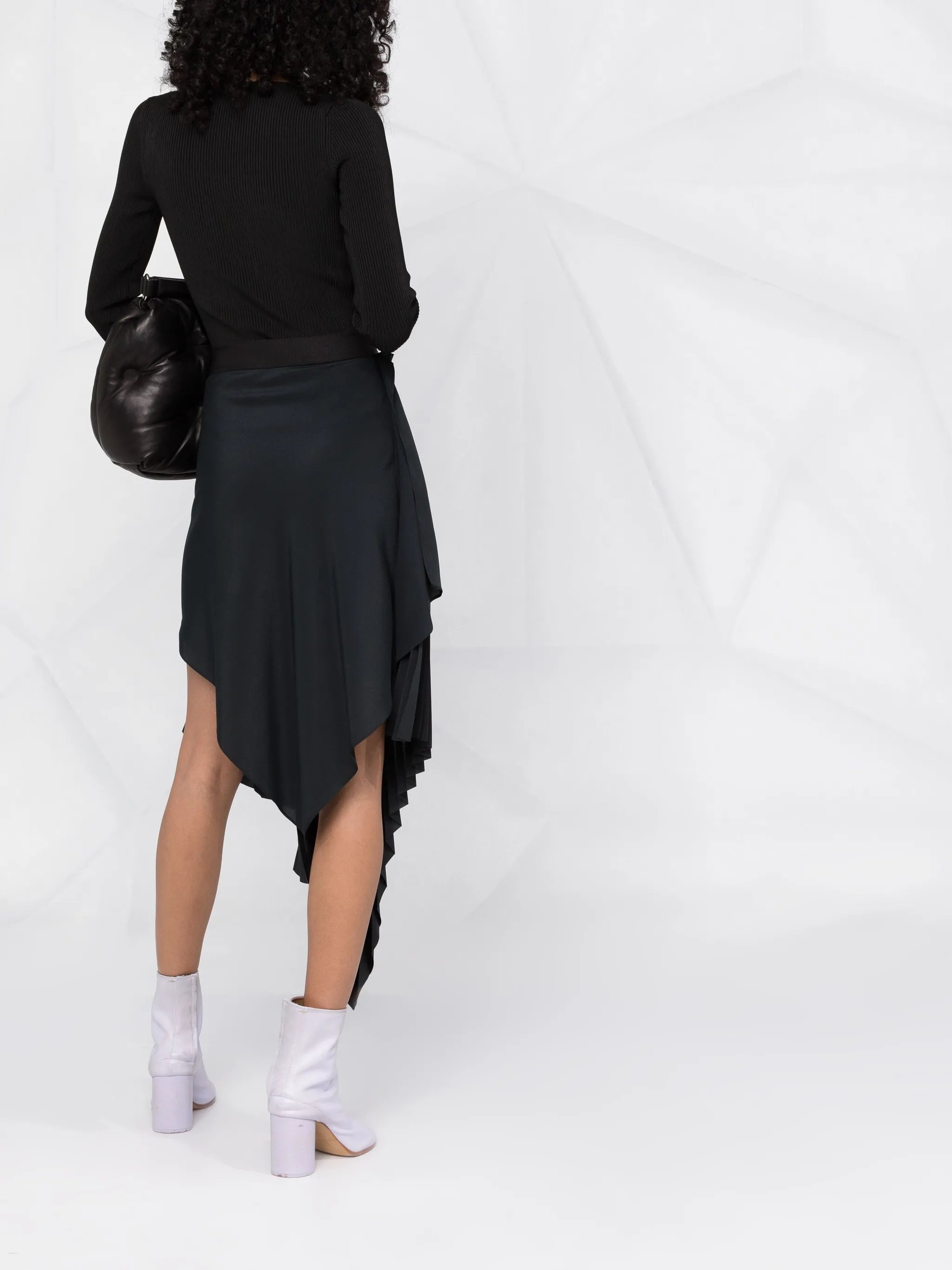 asymmetric pleated skirt