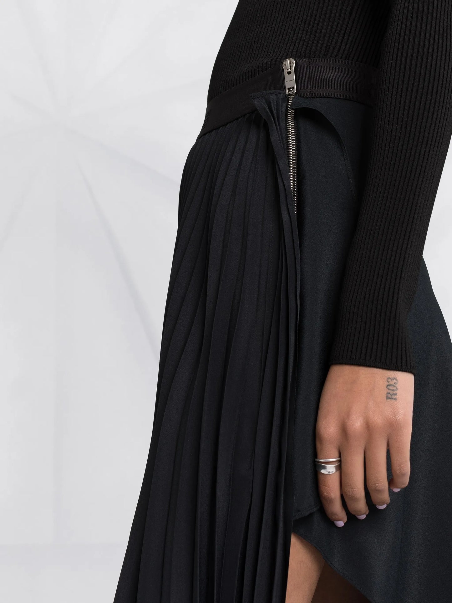 asymmetric pleated skirt