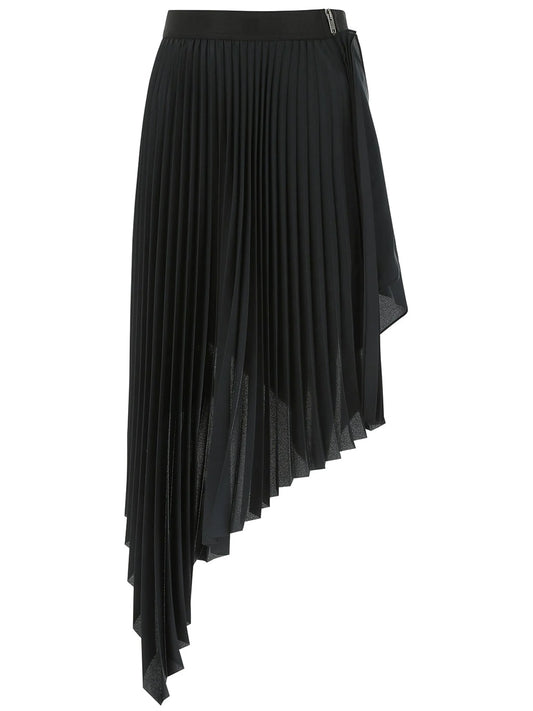 asymmetric pleated skirt