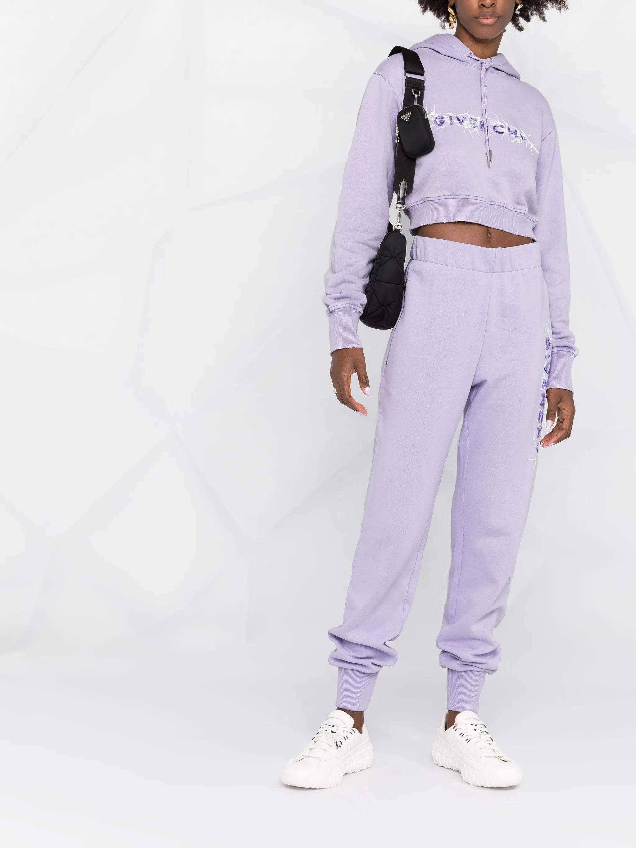 logo-print cropped hoodie