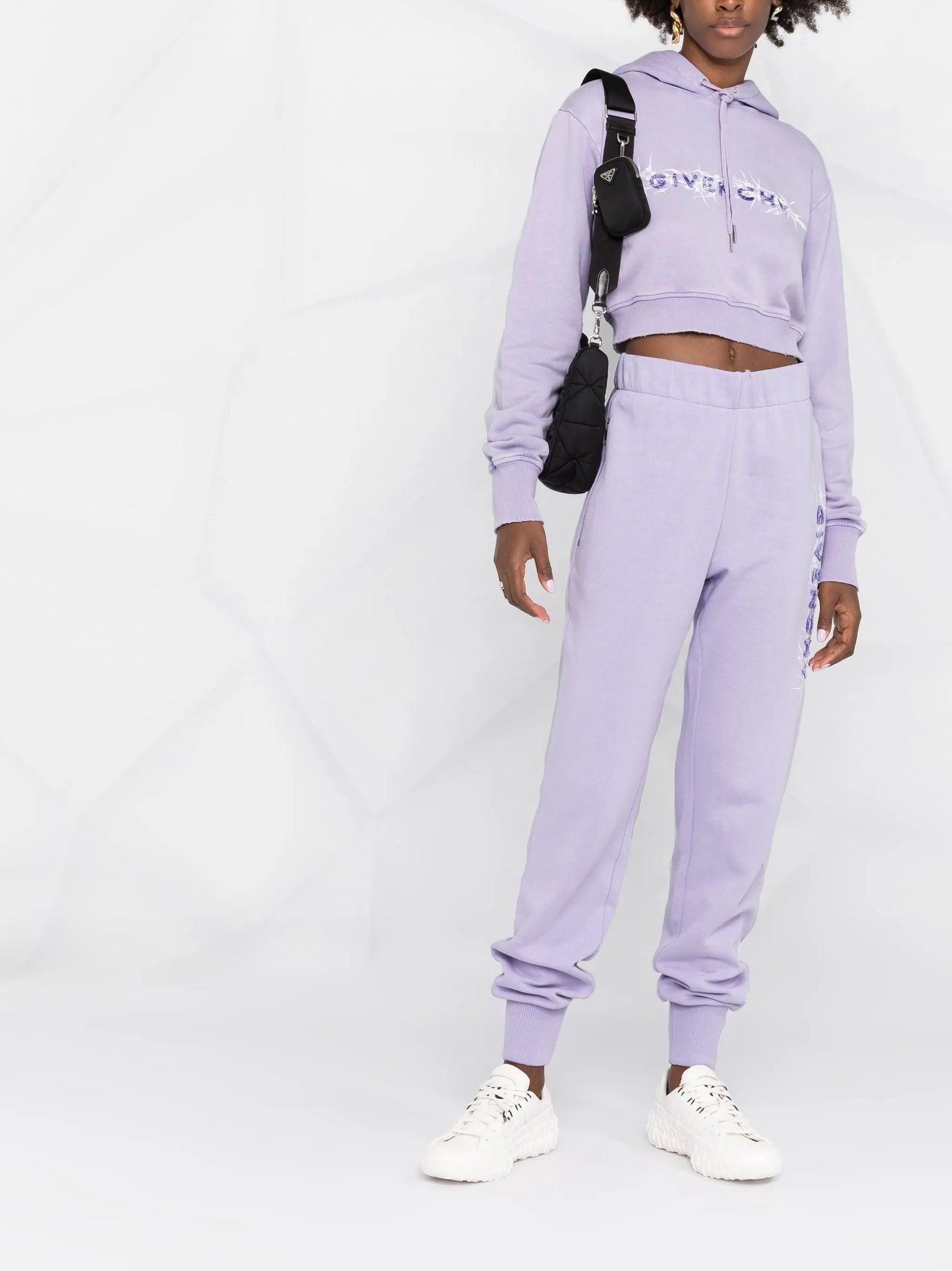 logo-print cropped hoodie
