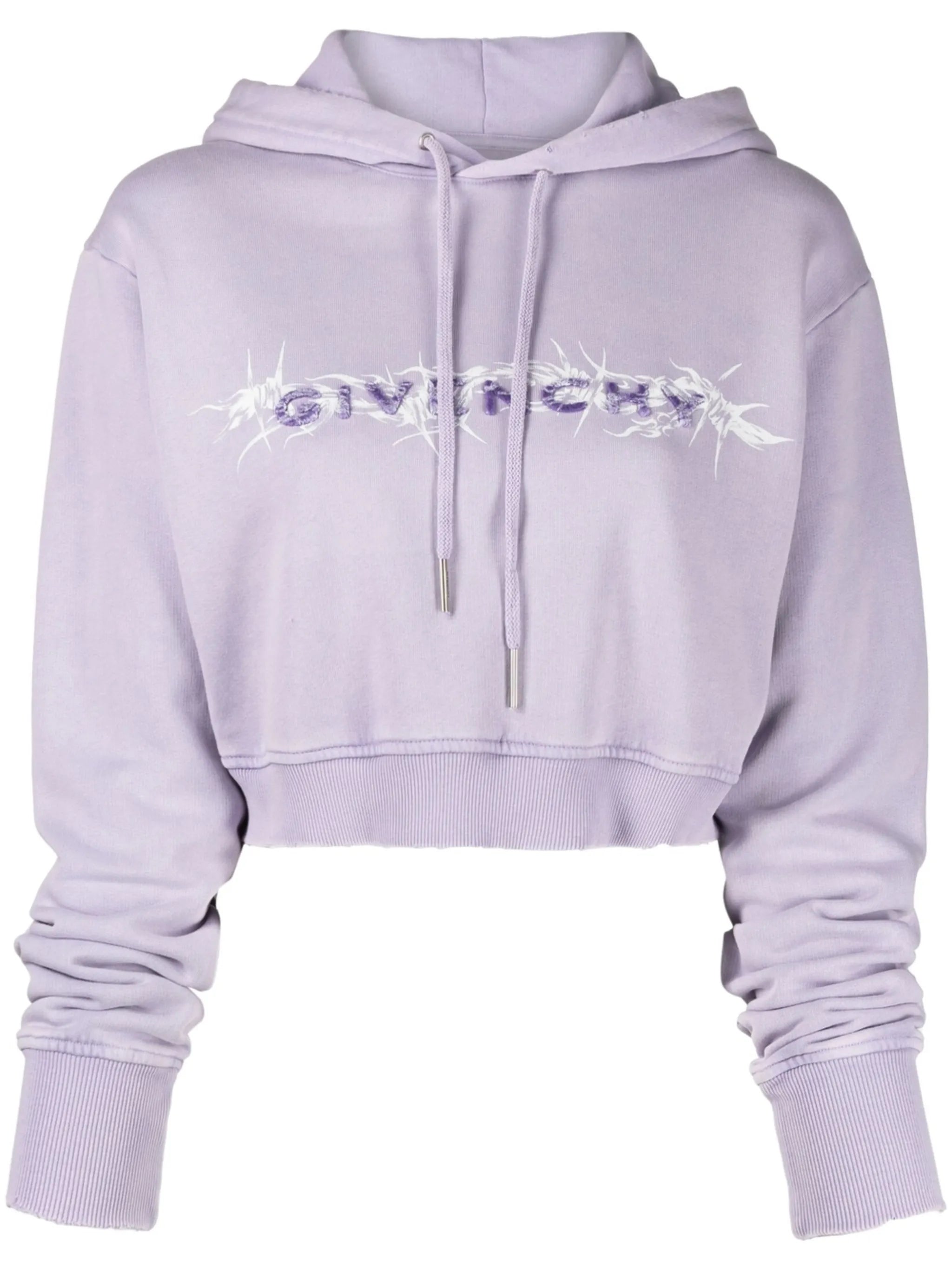 logo-print cropped hoodie