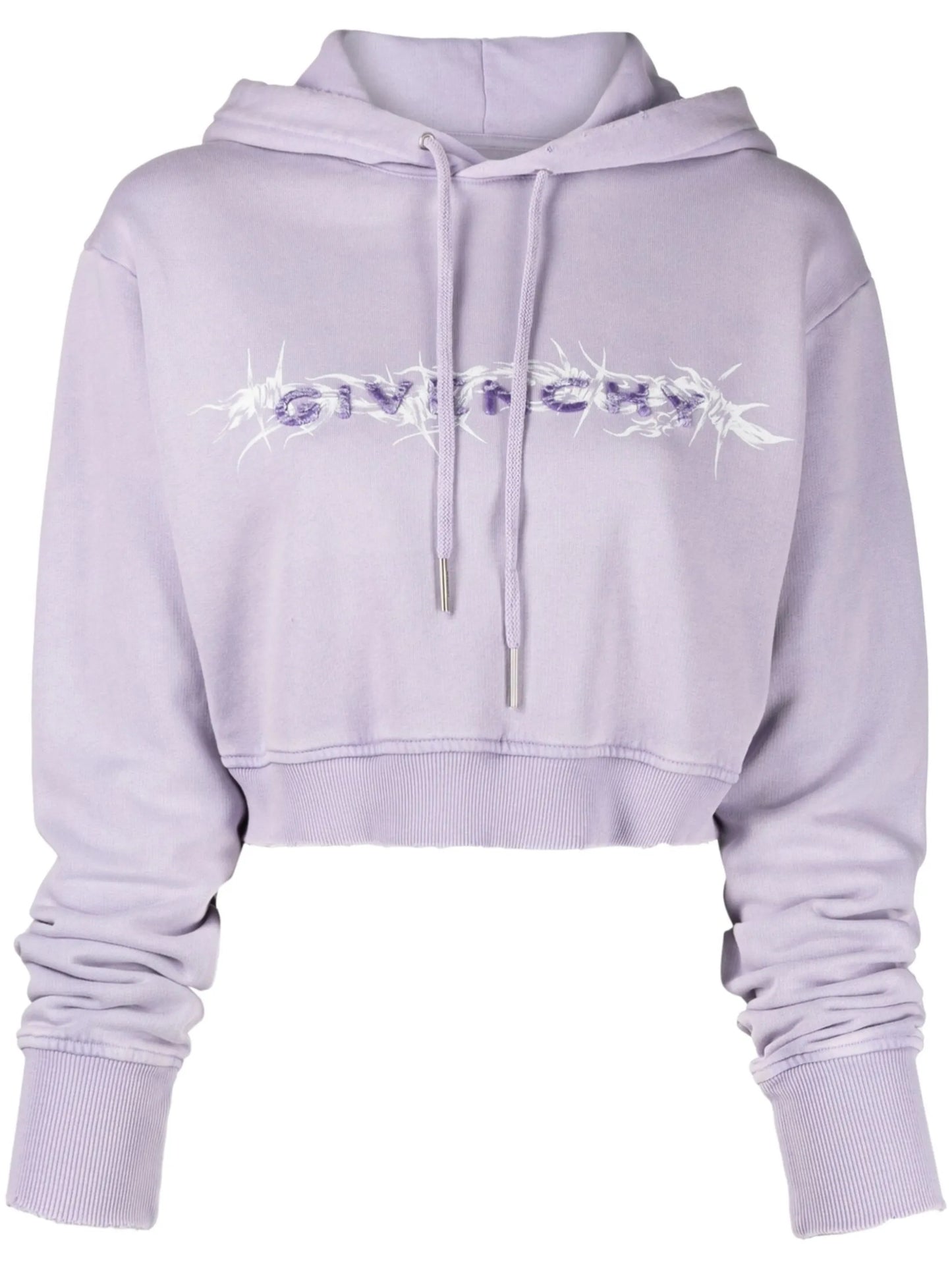 logo-print cropped hoodie