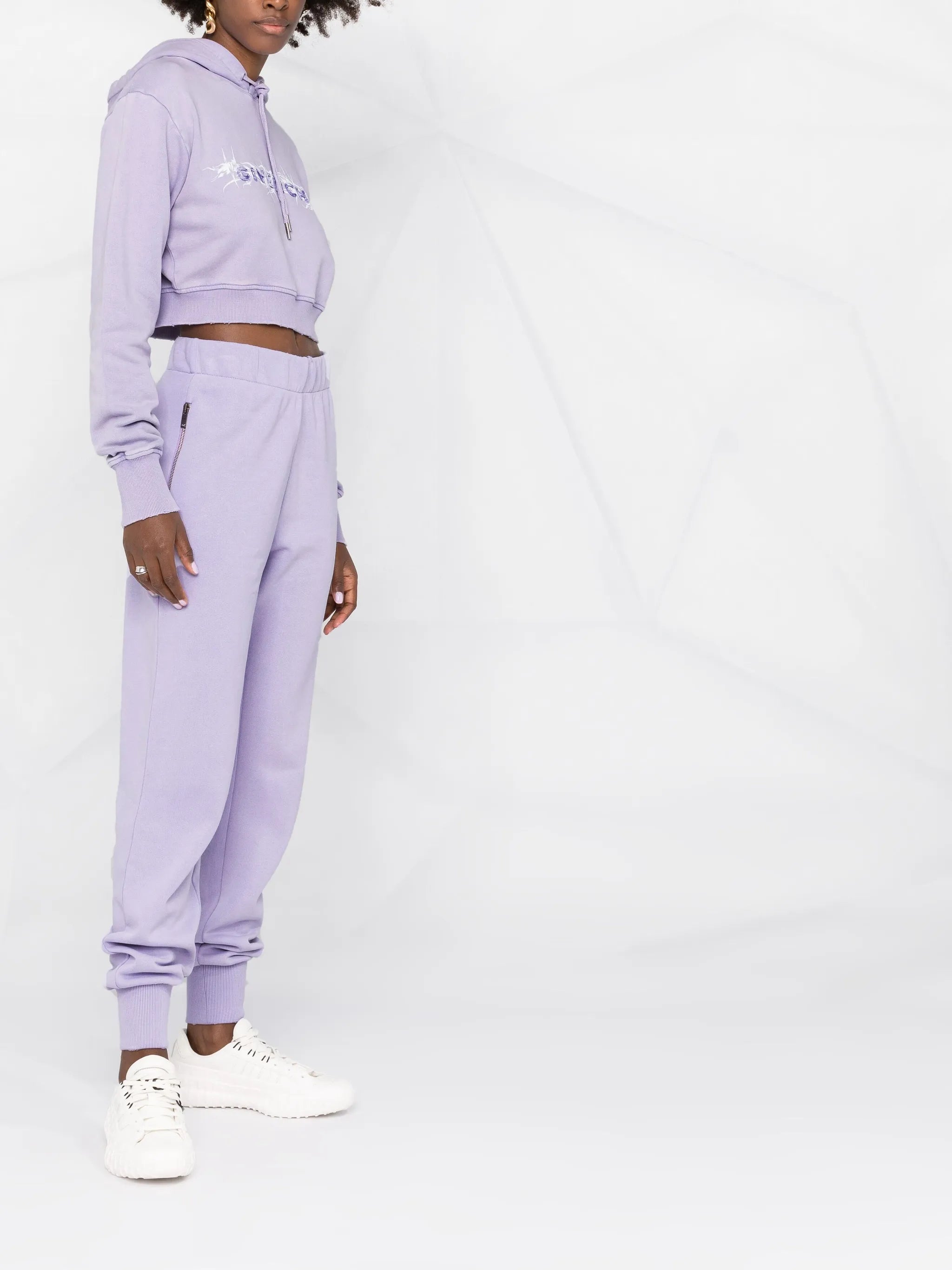 logo-print cropped hoodie