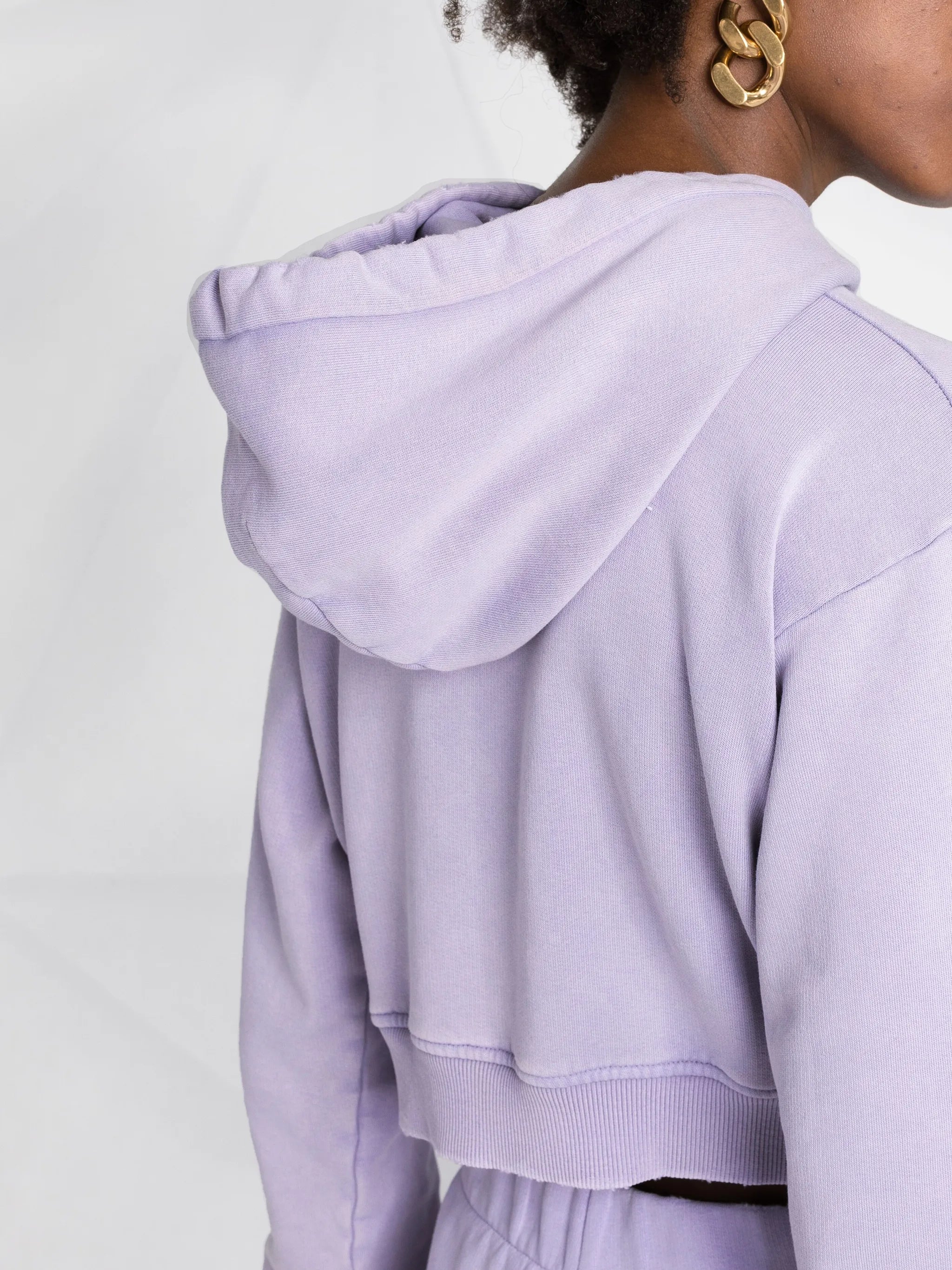 logo-print cropped hoodie