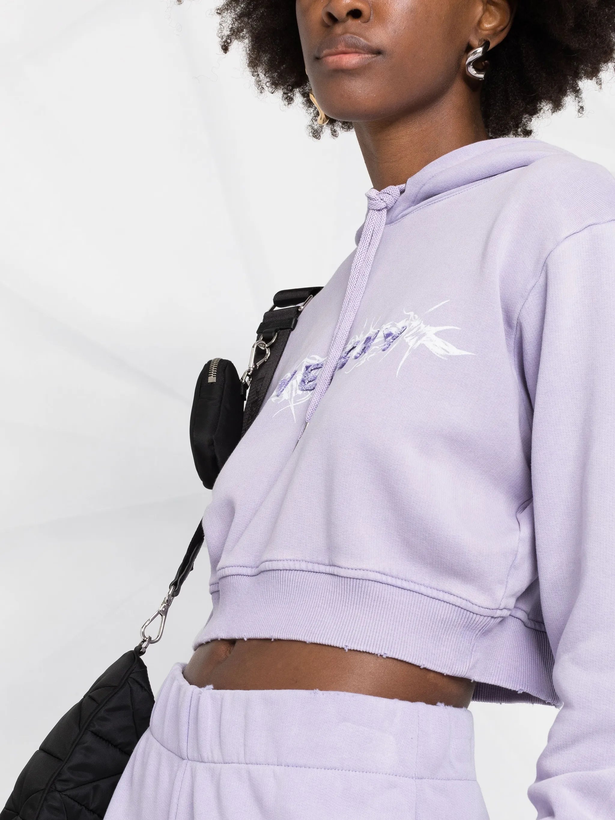 logo-print cropped hoodie