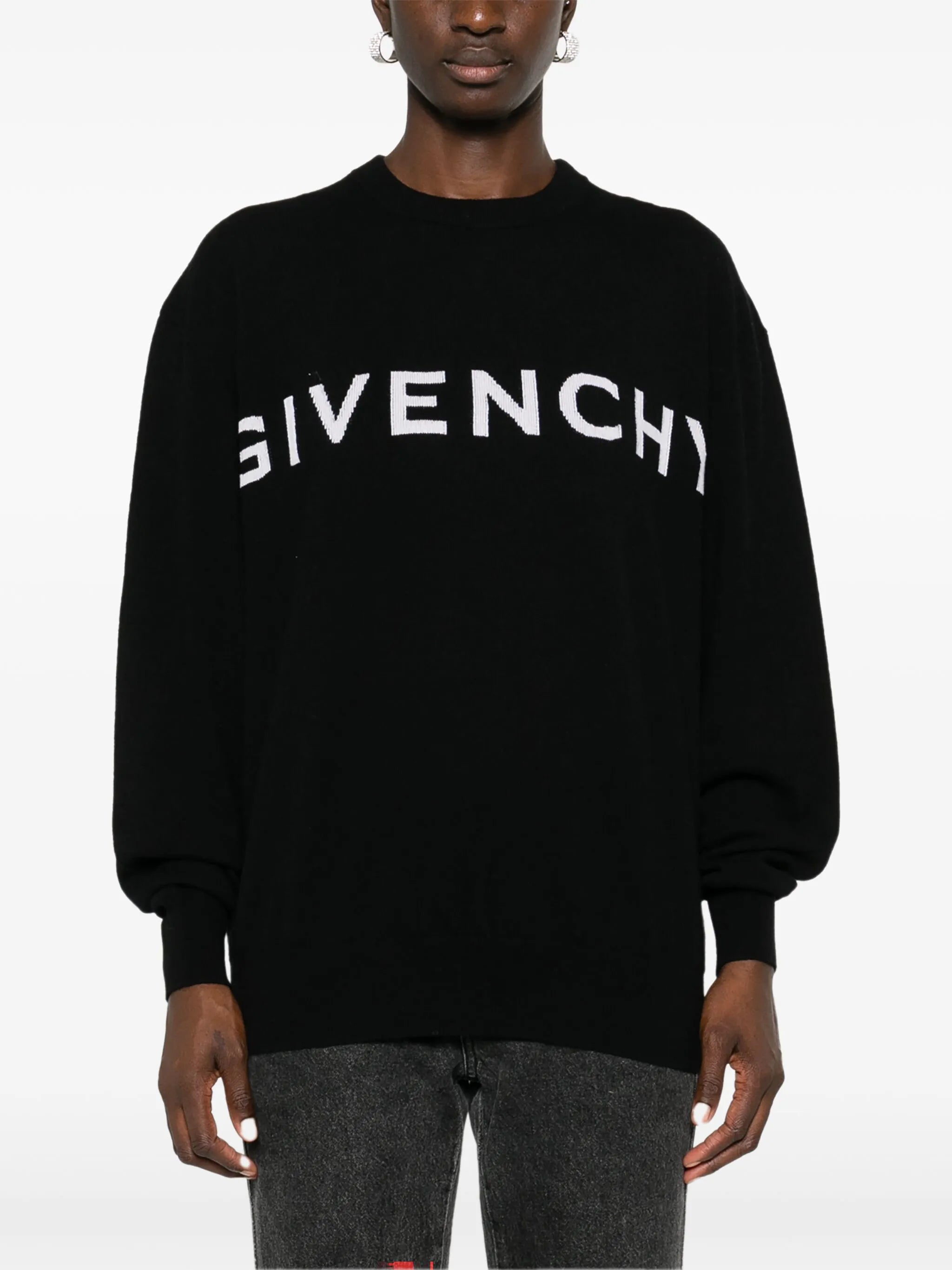 logo-intarsia sweater