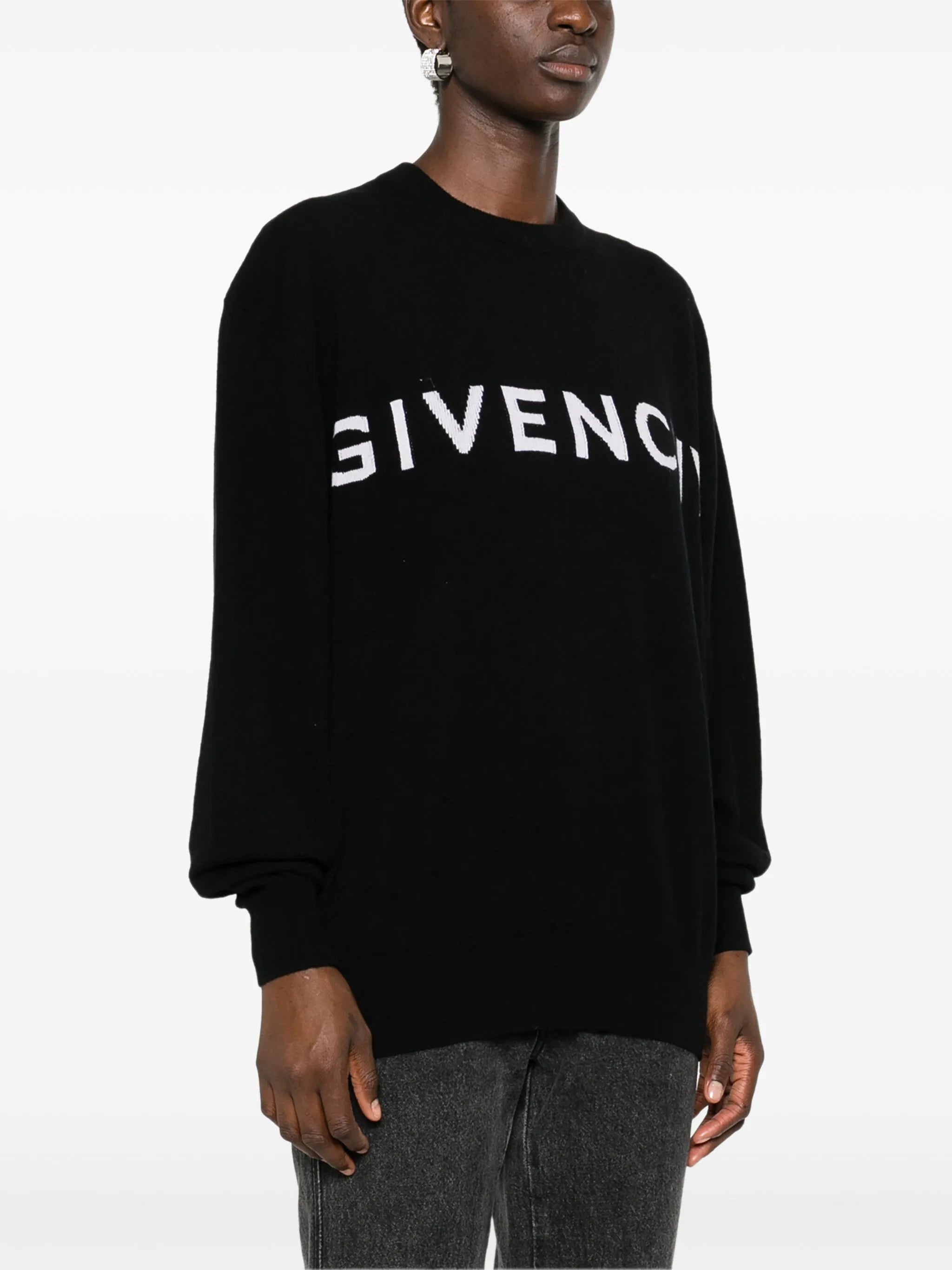 logo-intarsia sweater