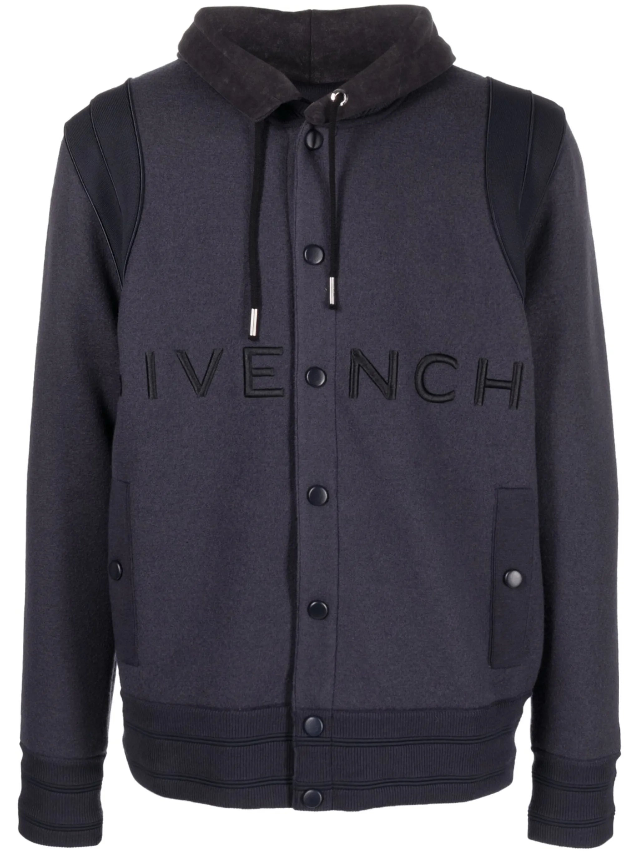 embroidered-logo hooded jacket