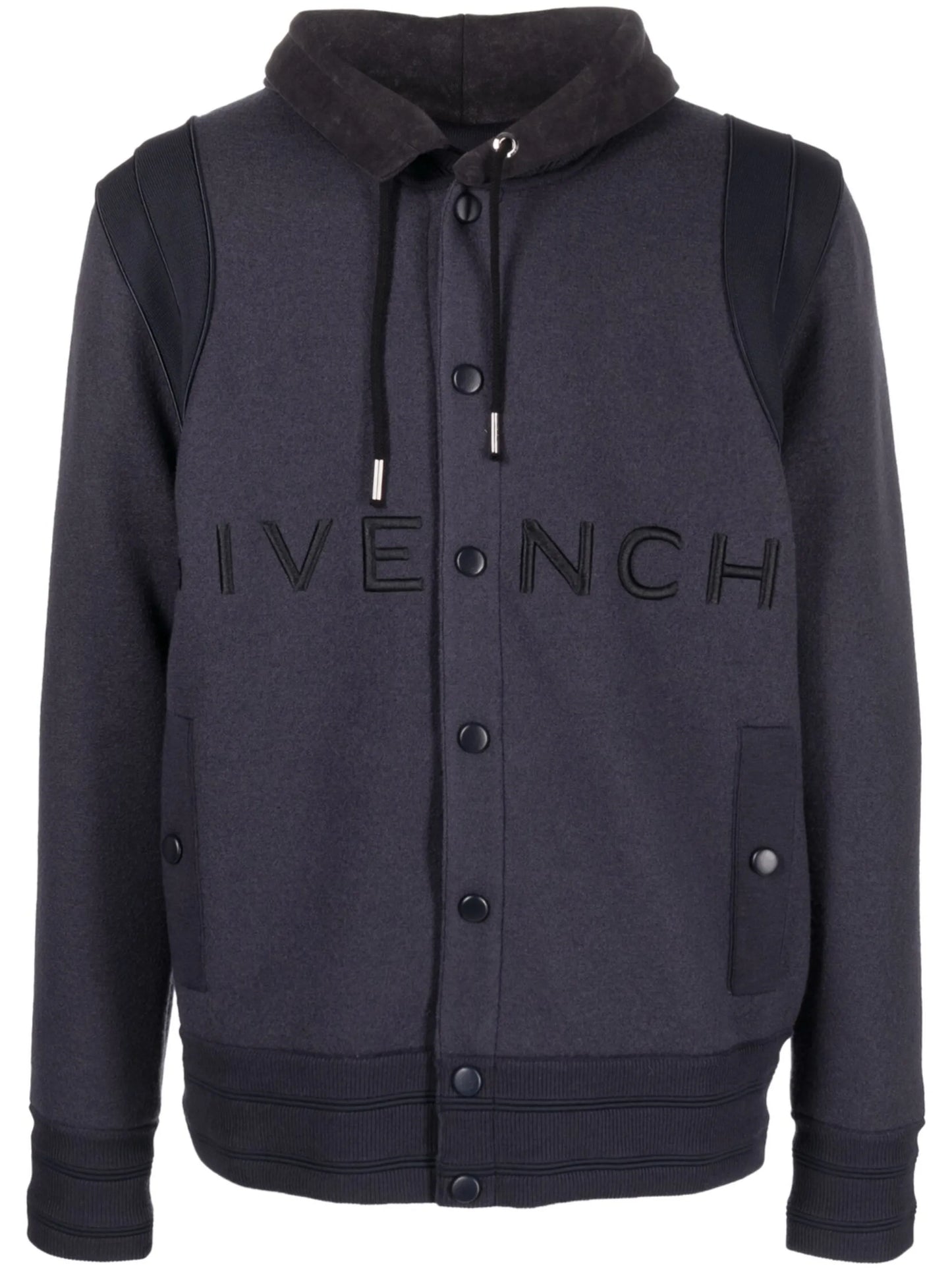embroidered-logo hooded jacket