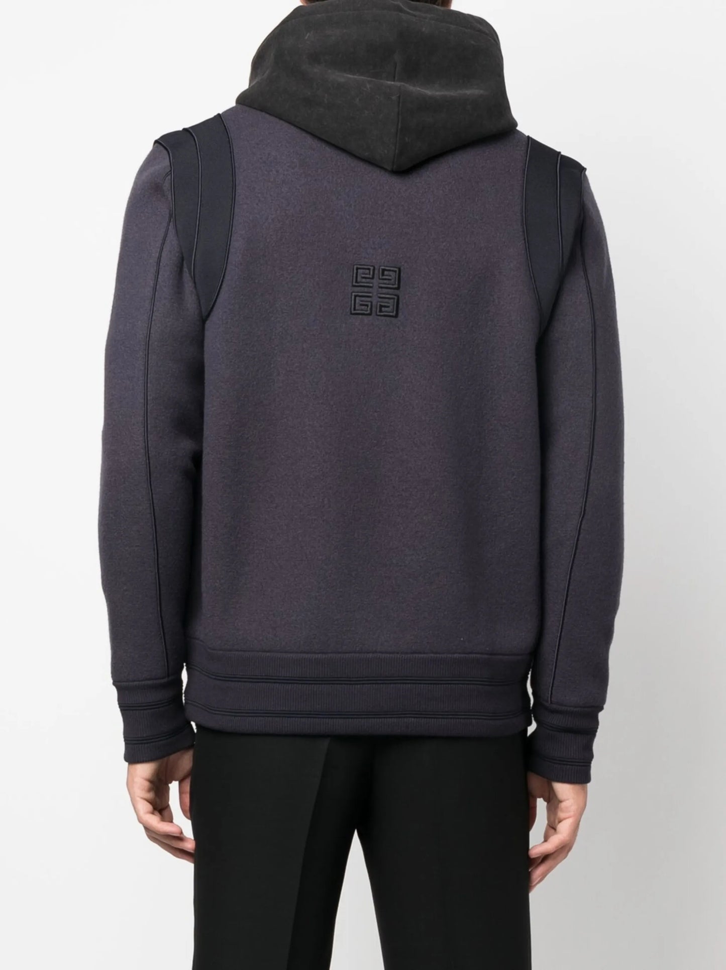 embroidered-logo hooded jacket