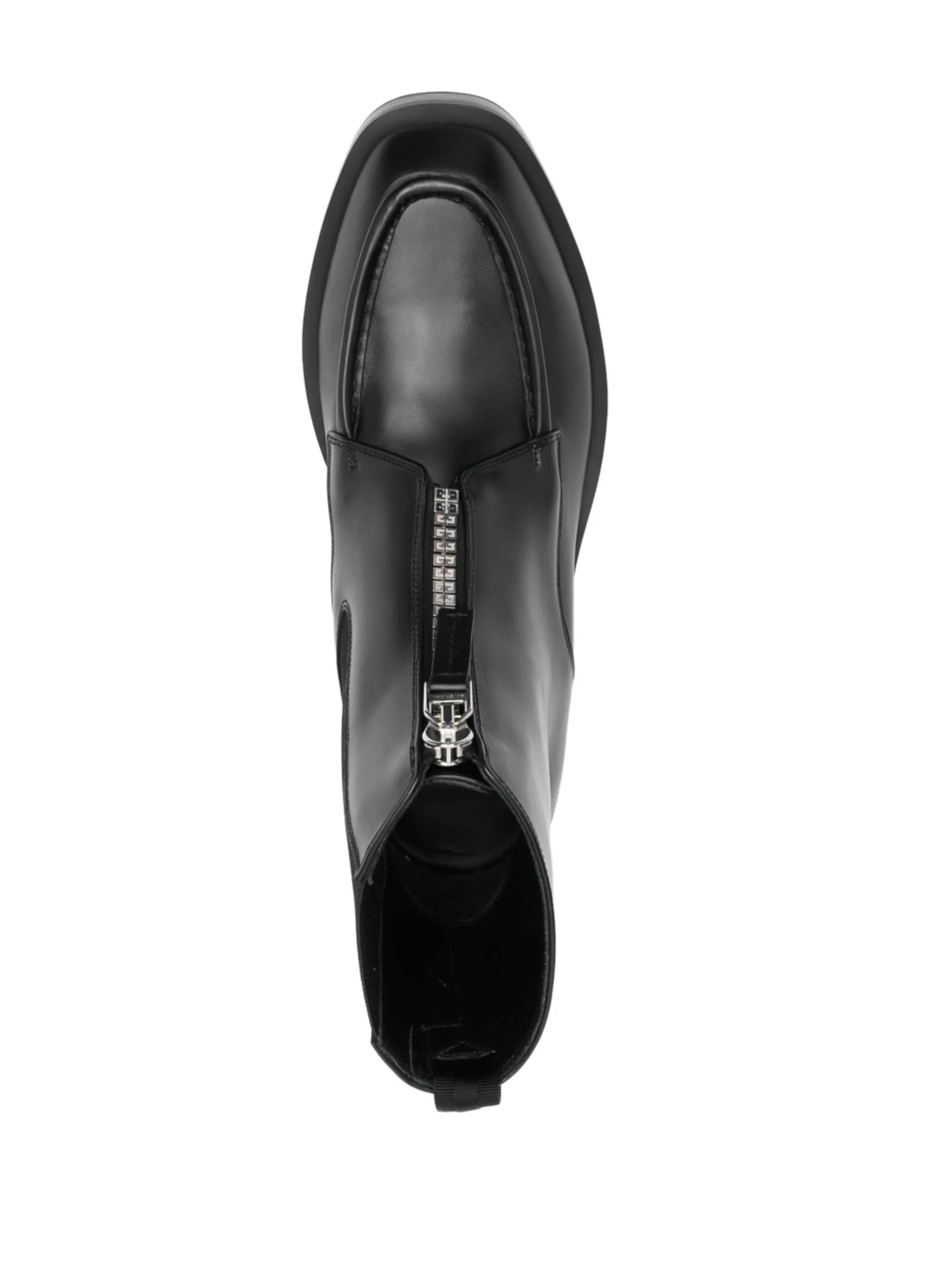 zip front ankle boots