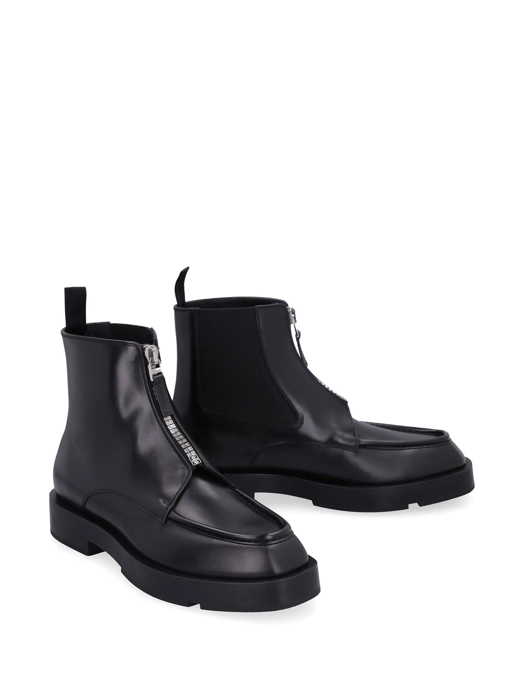 zip front ankle boots