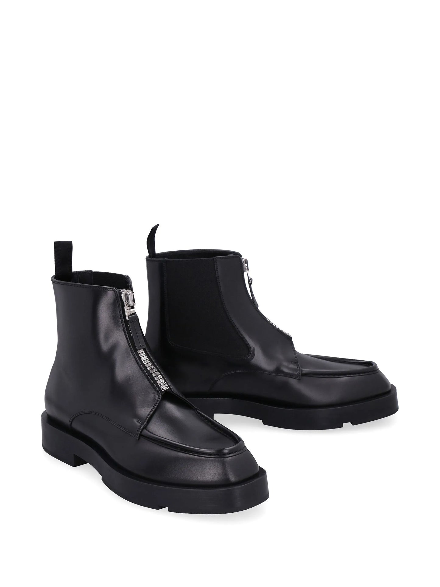 zip front ankle boots