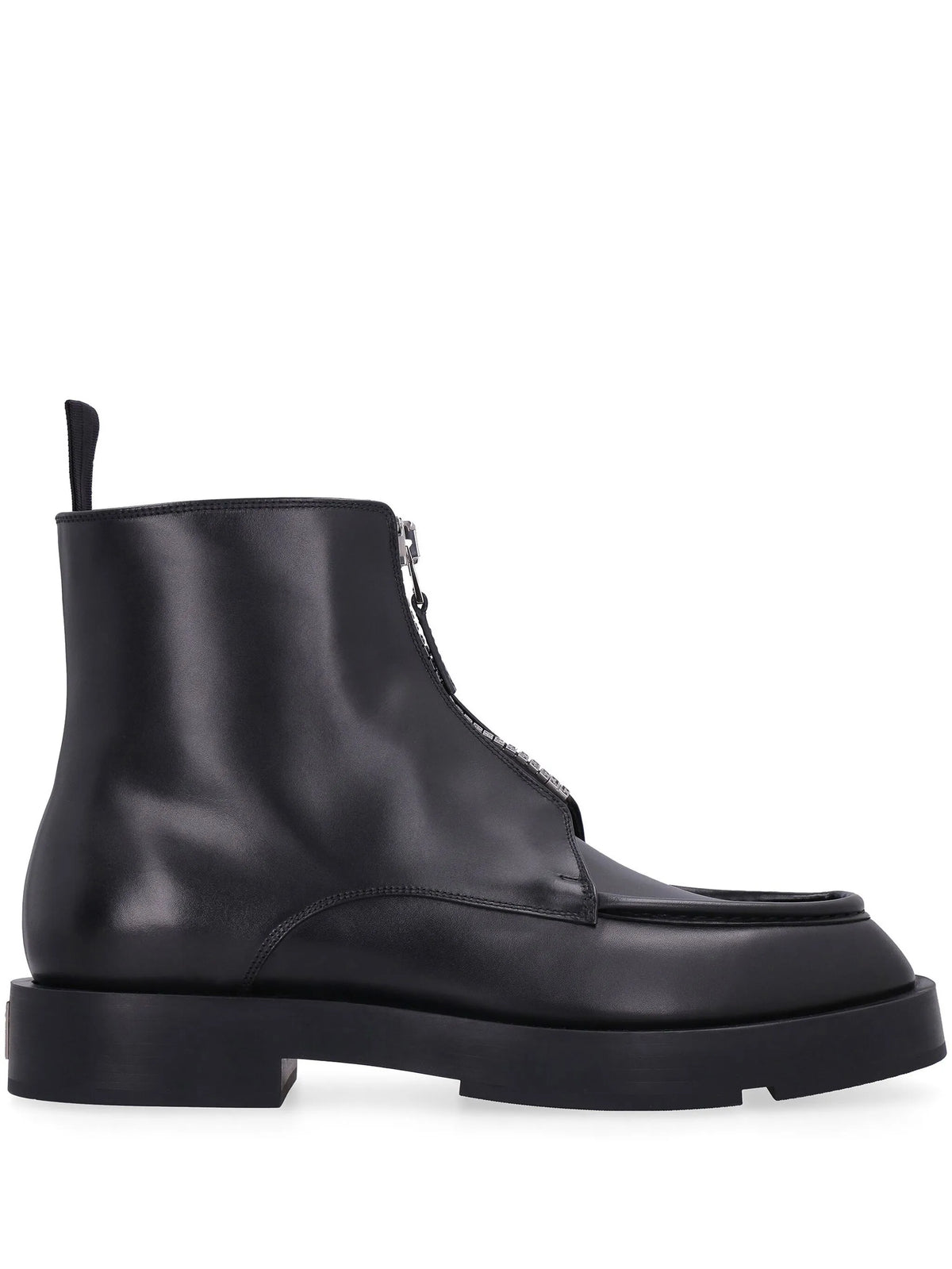zip front ankle boots