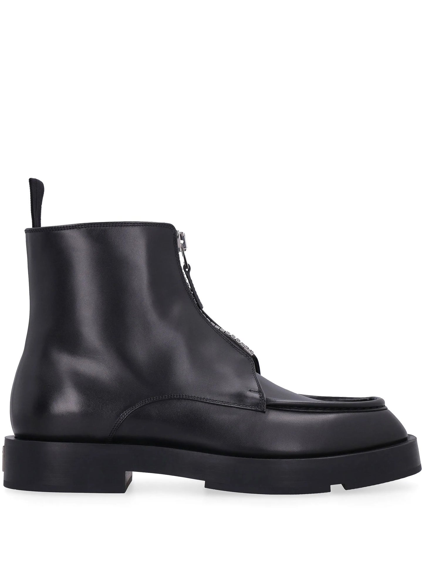 zip front ankle boots