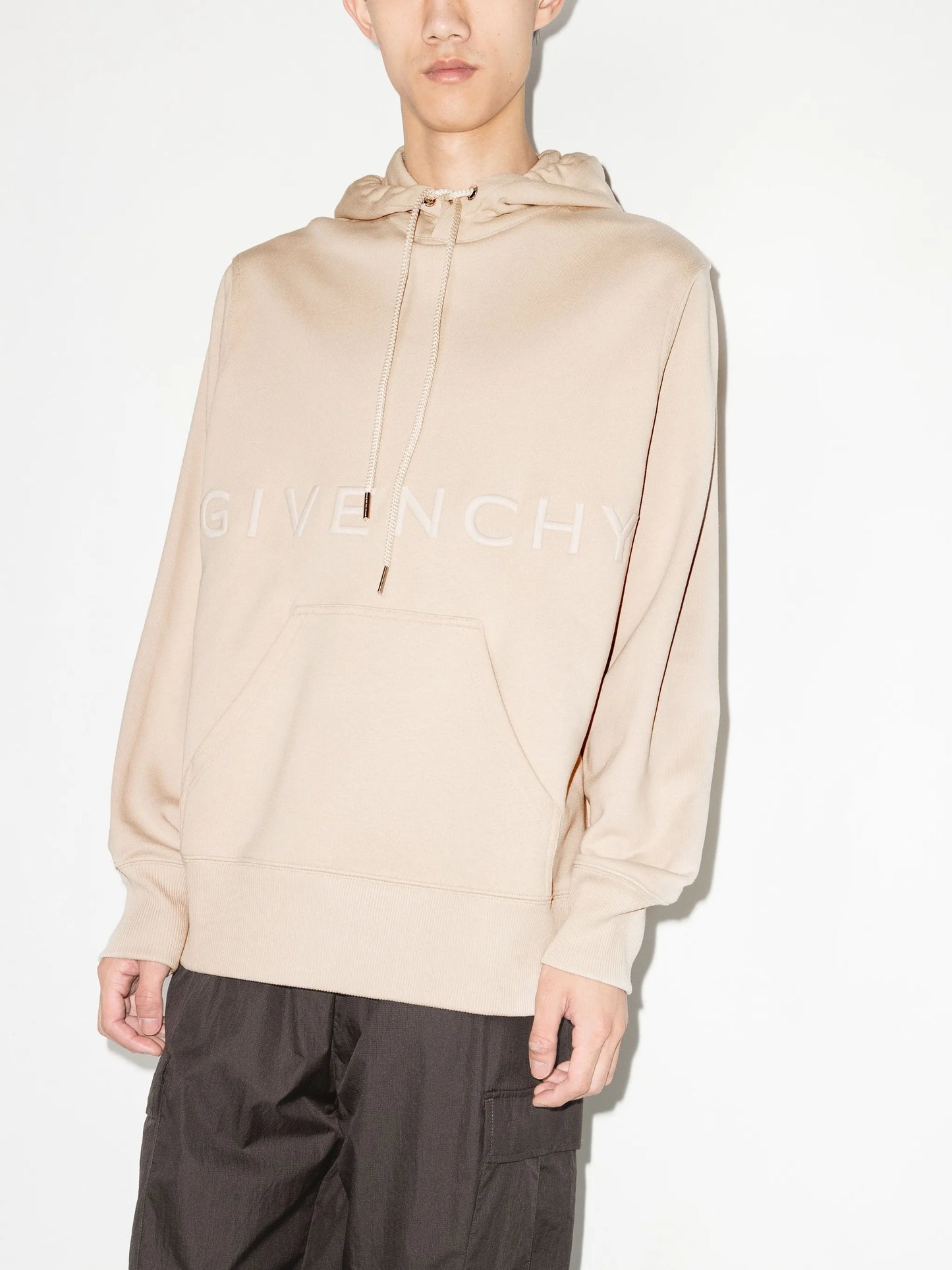embroidered-logo hoodie