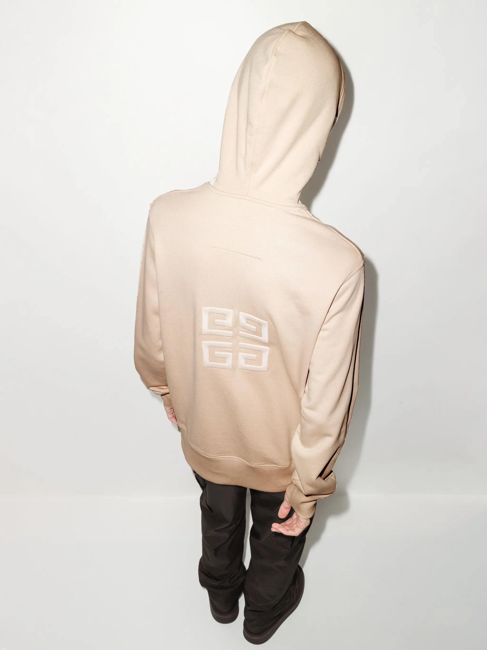 embroidered-logo hoodie