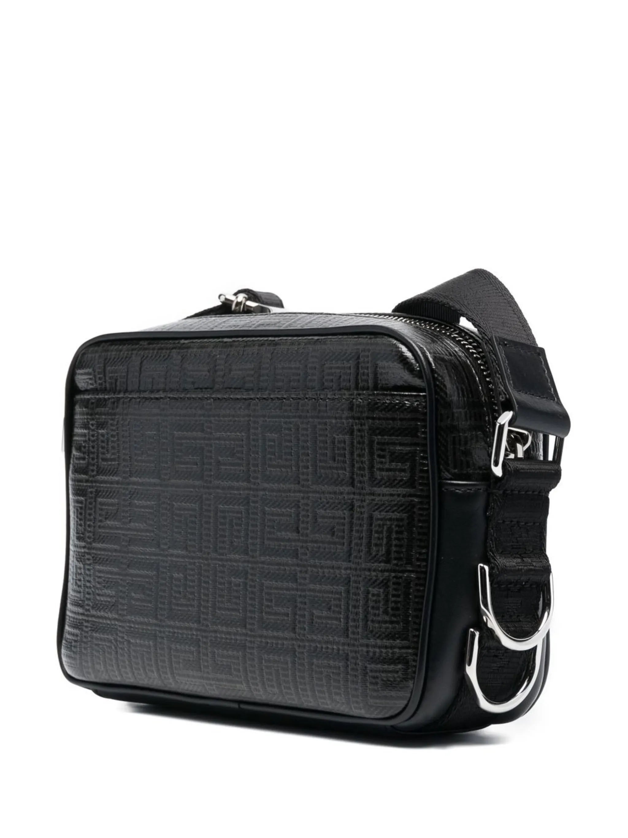 logo-print embossed shoulder bag