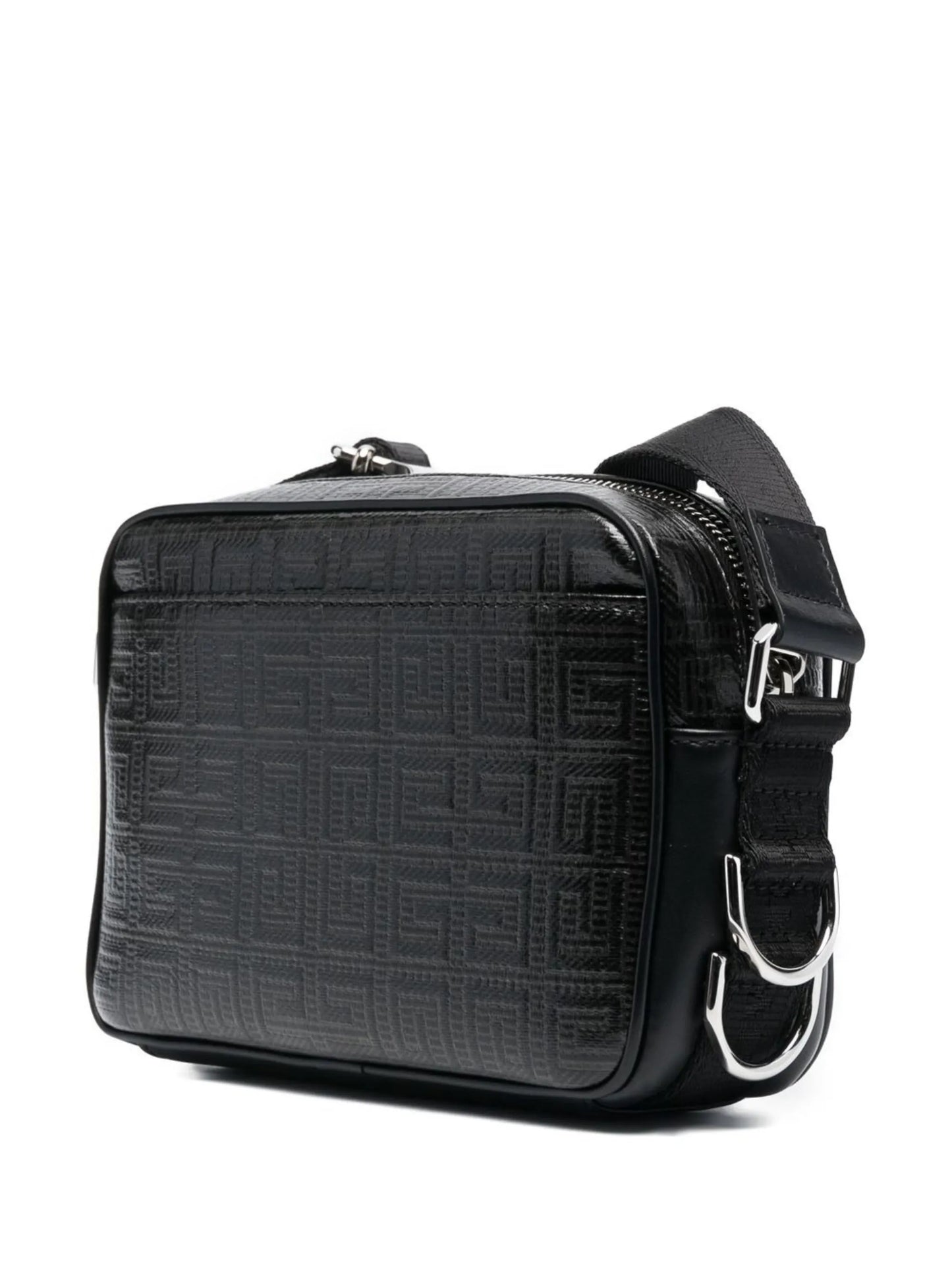 logo-print embossed shoulder bag