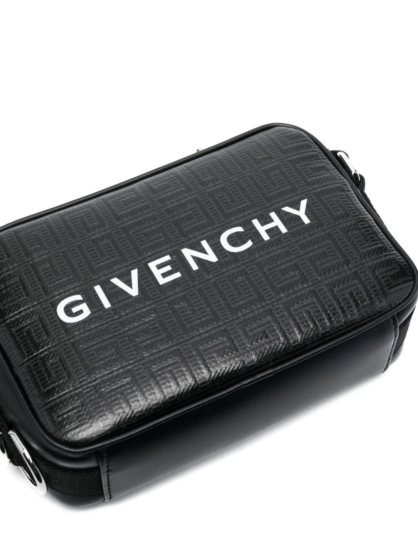 logo-print embossed shoulder bag