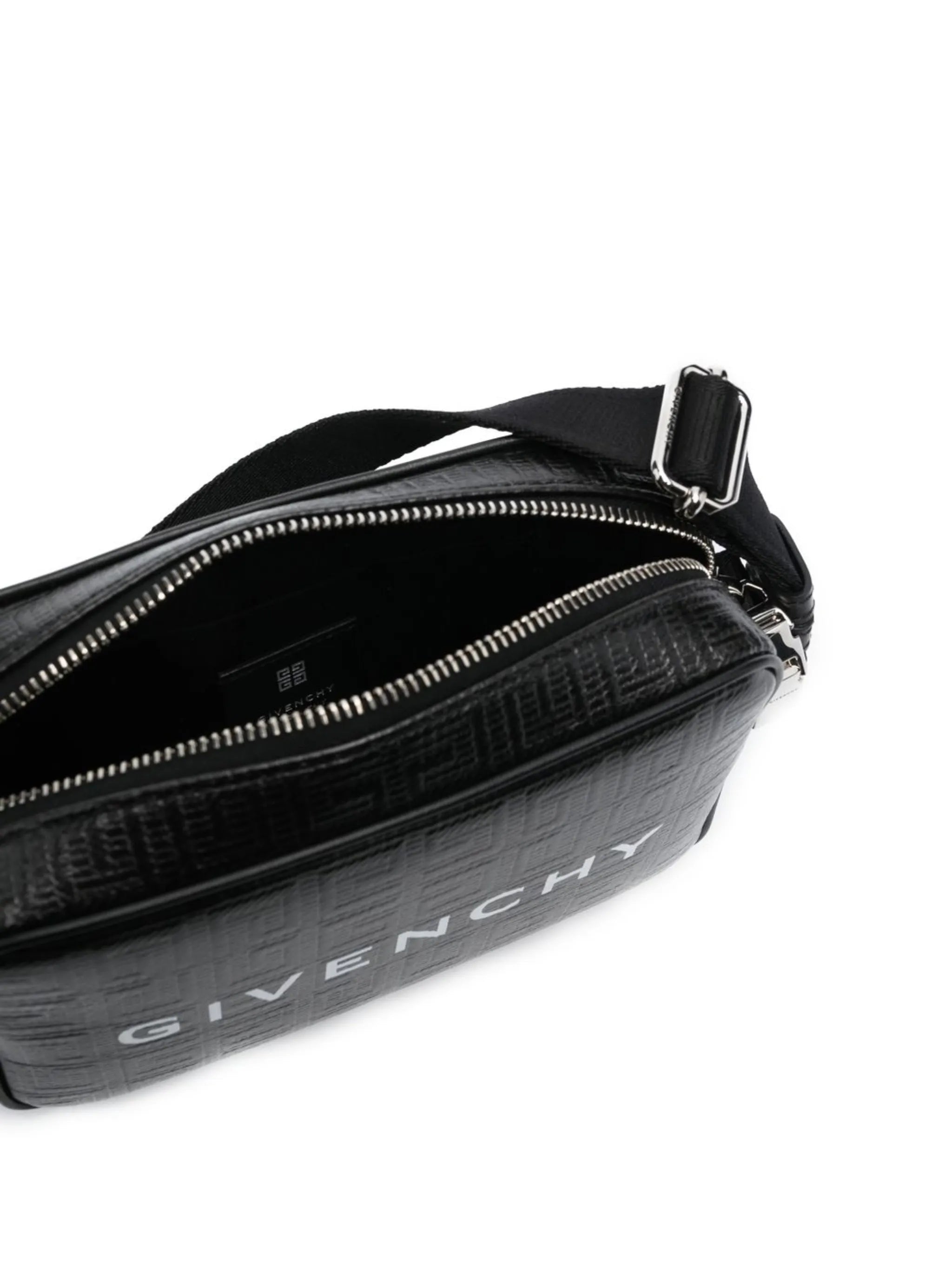 logo-print embossed shoulder bag