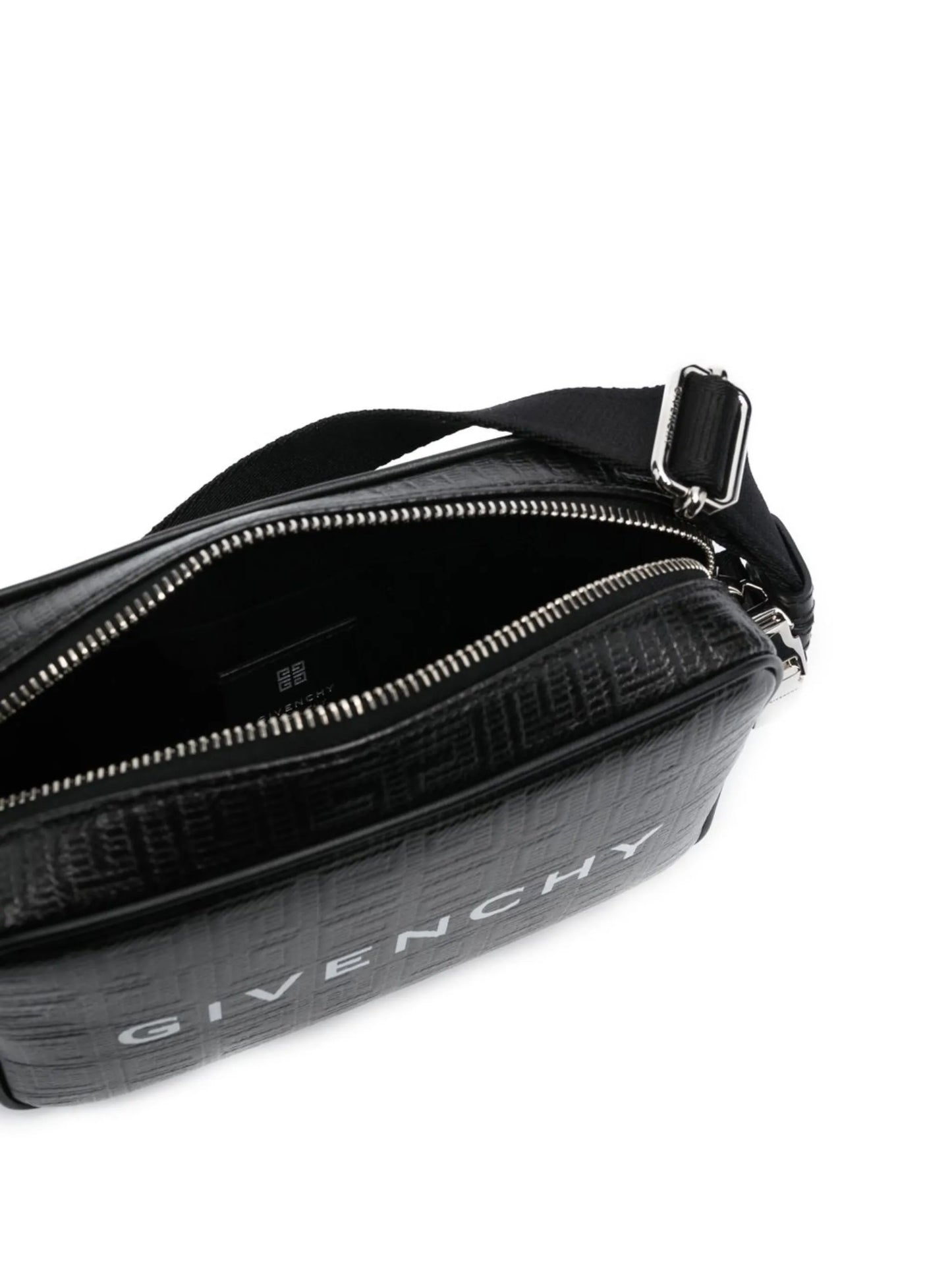logo-print embossed shoulder bag