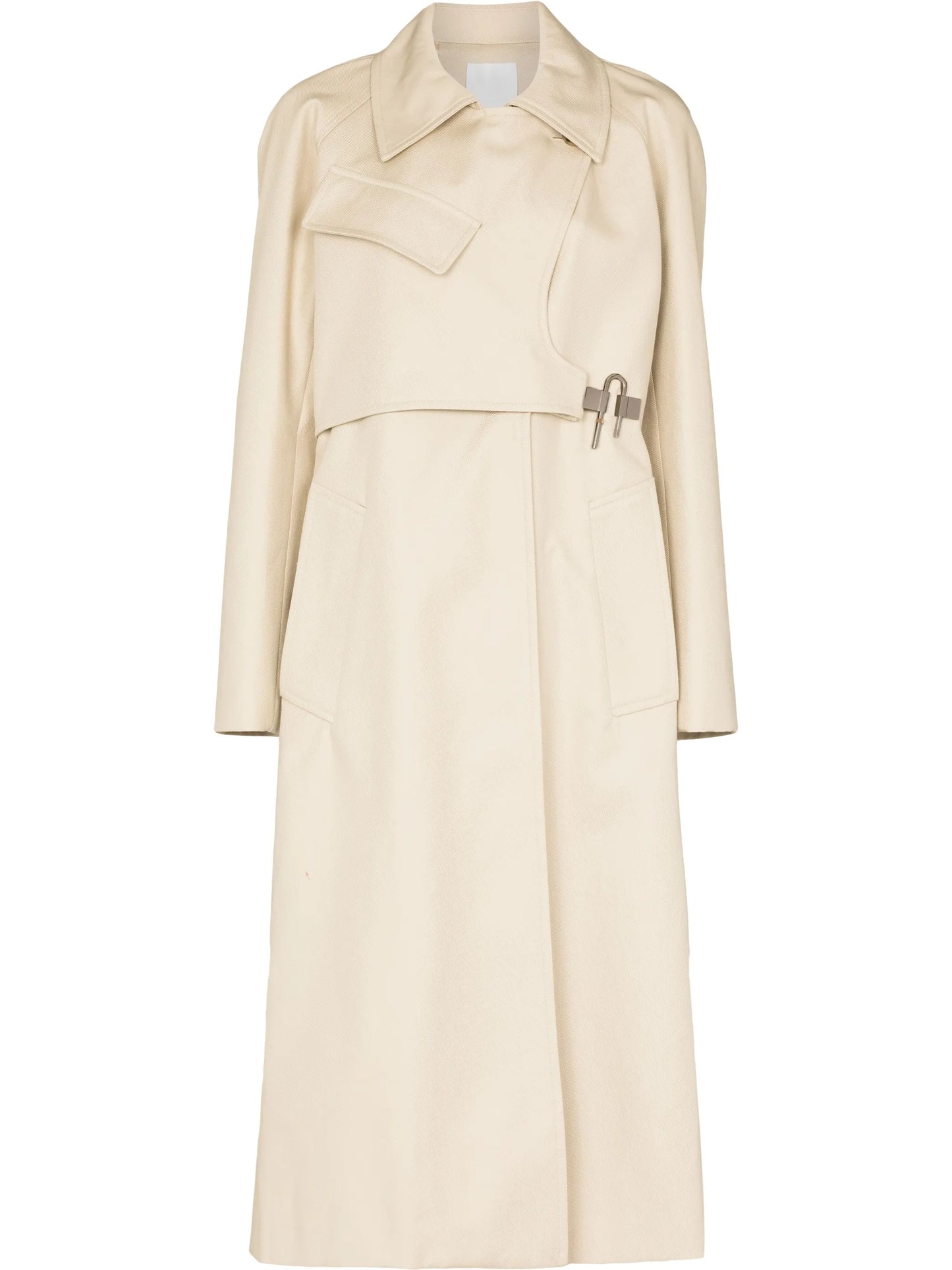 asymmetric belted trench coat