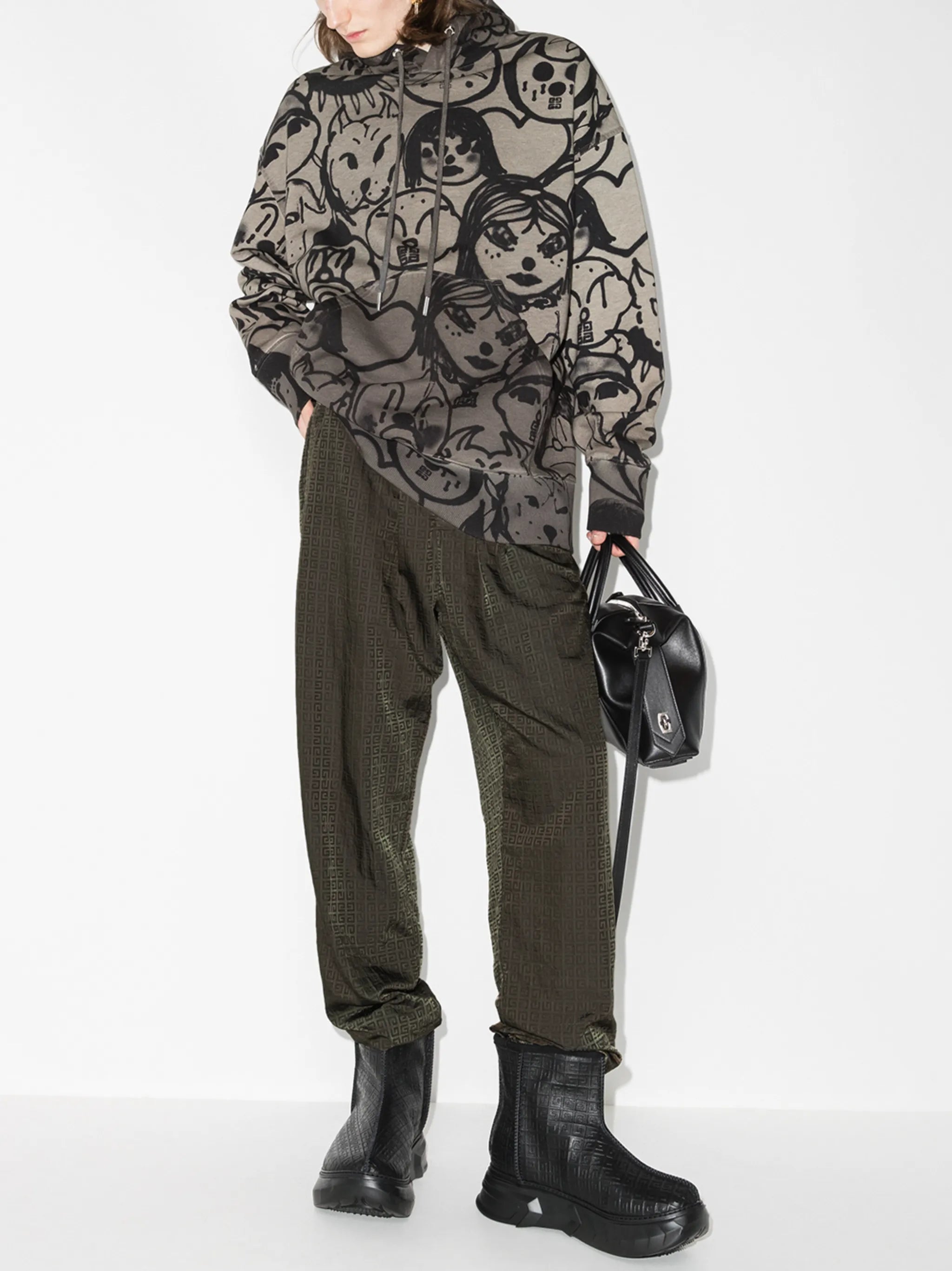 4G jacquard track pants