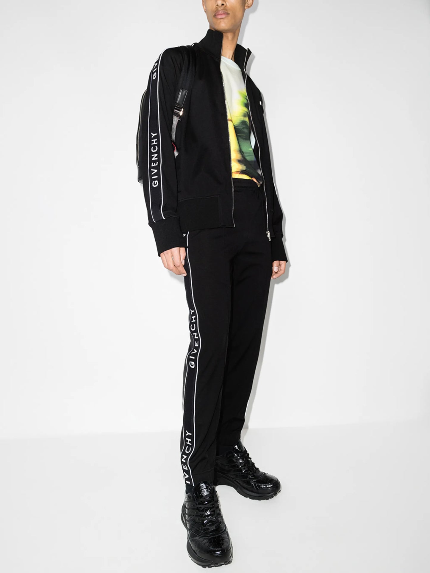 logo tape track pants