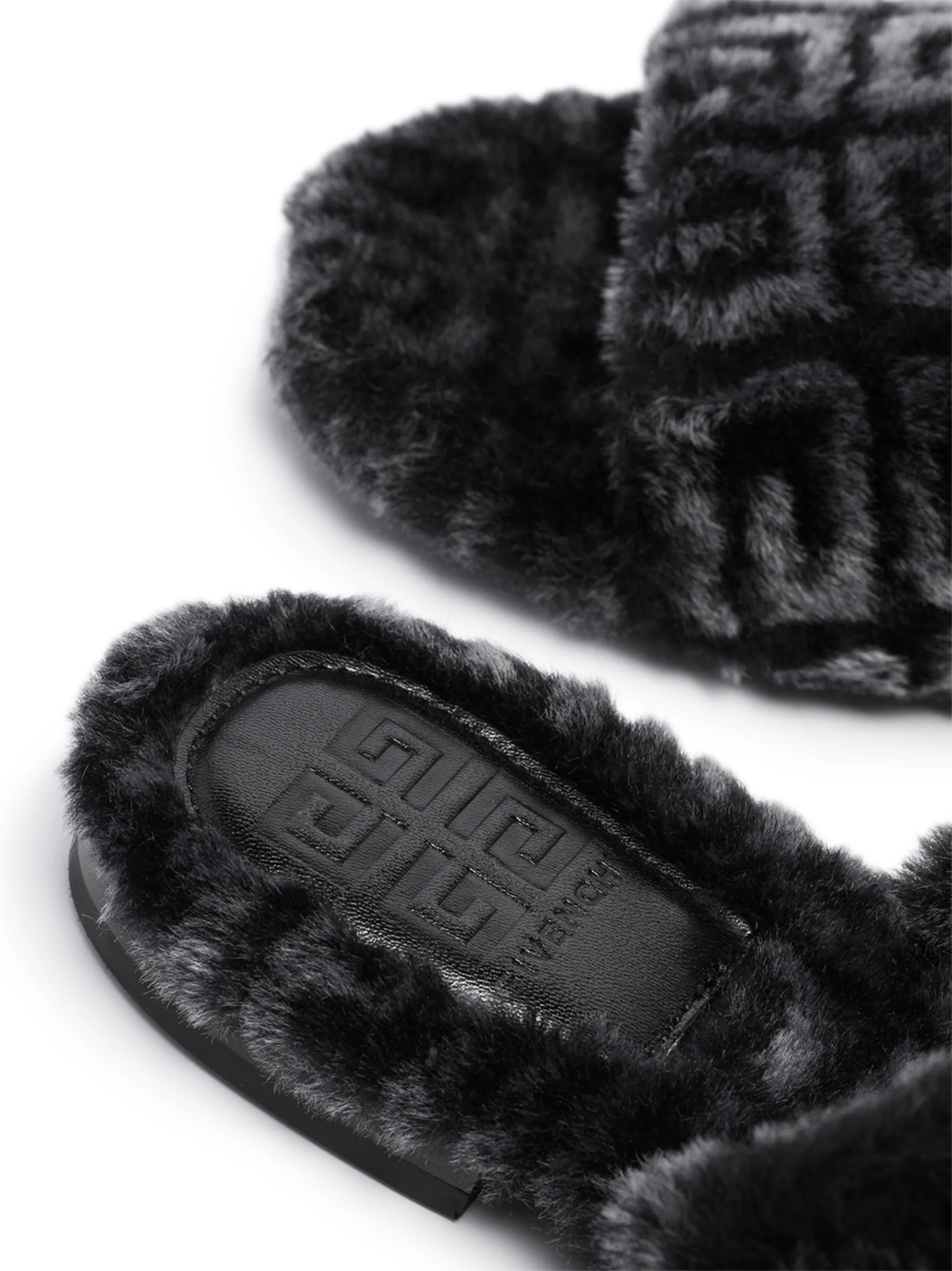 4G shearling slide sandals