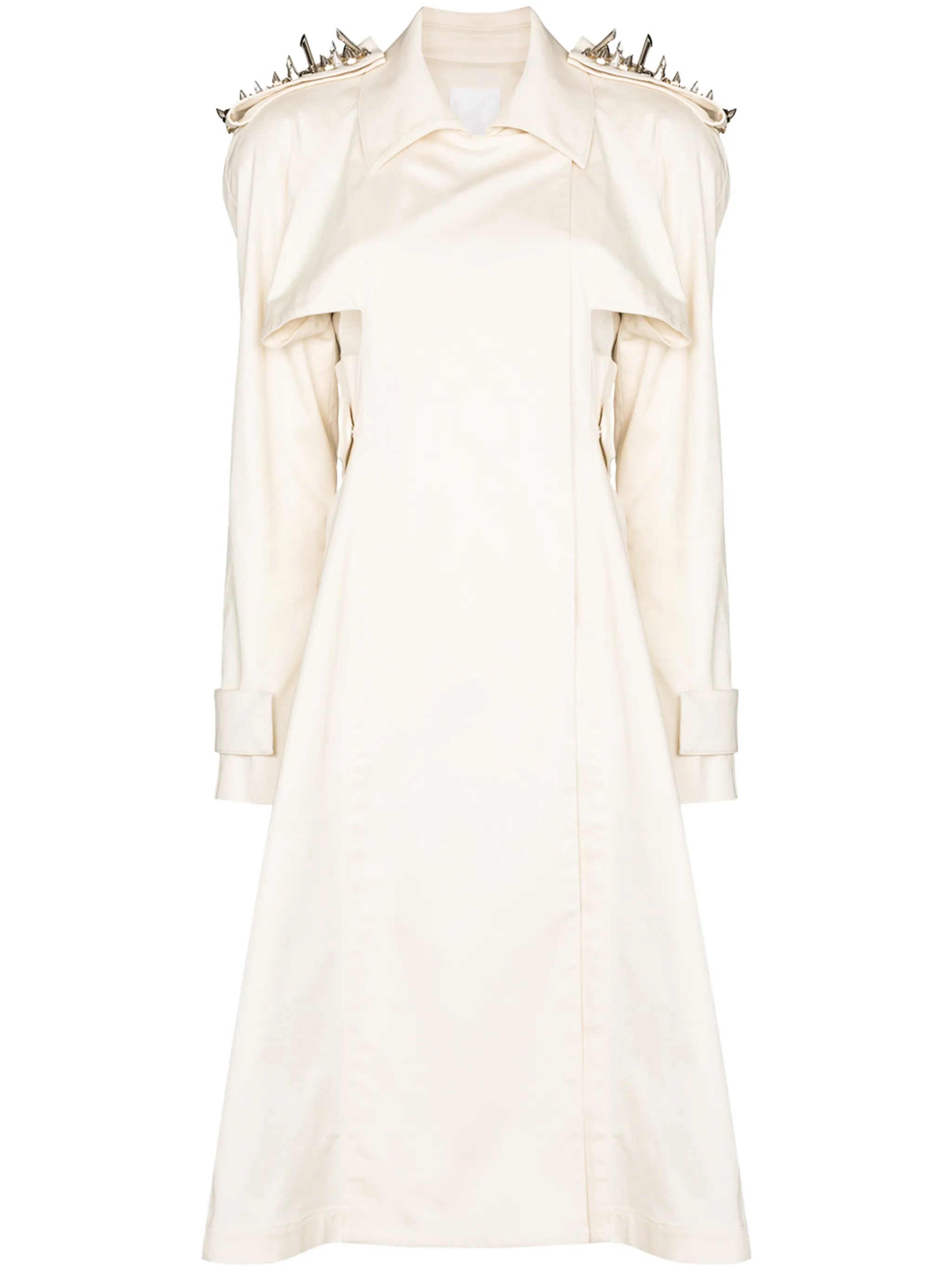 stud-embellished trench coat