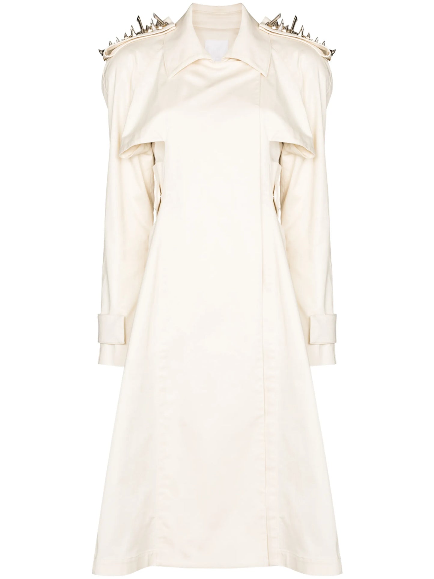 stud-embellished trench coat