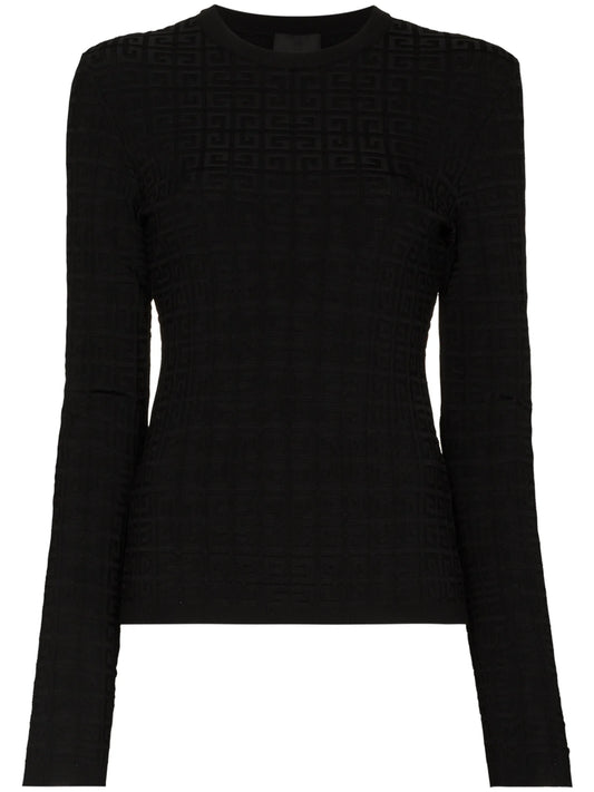 4G pattern crew neck jumper