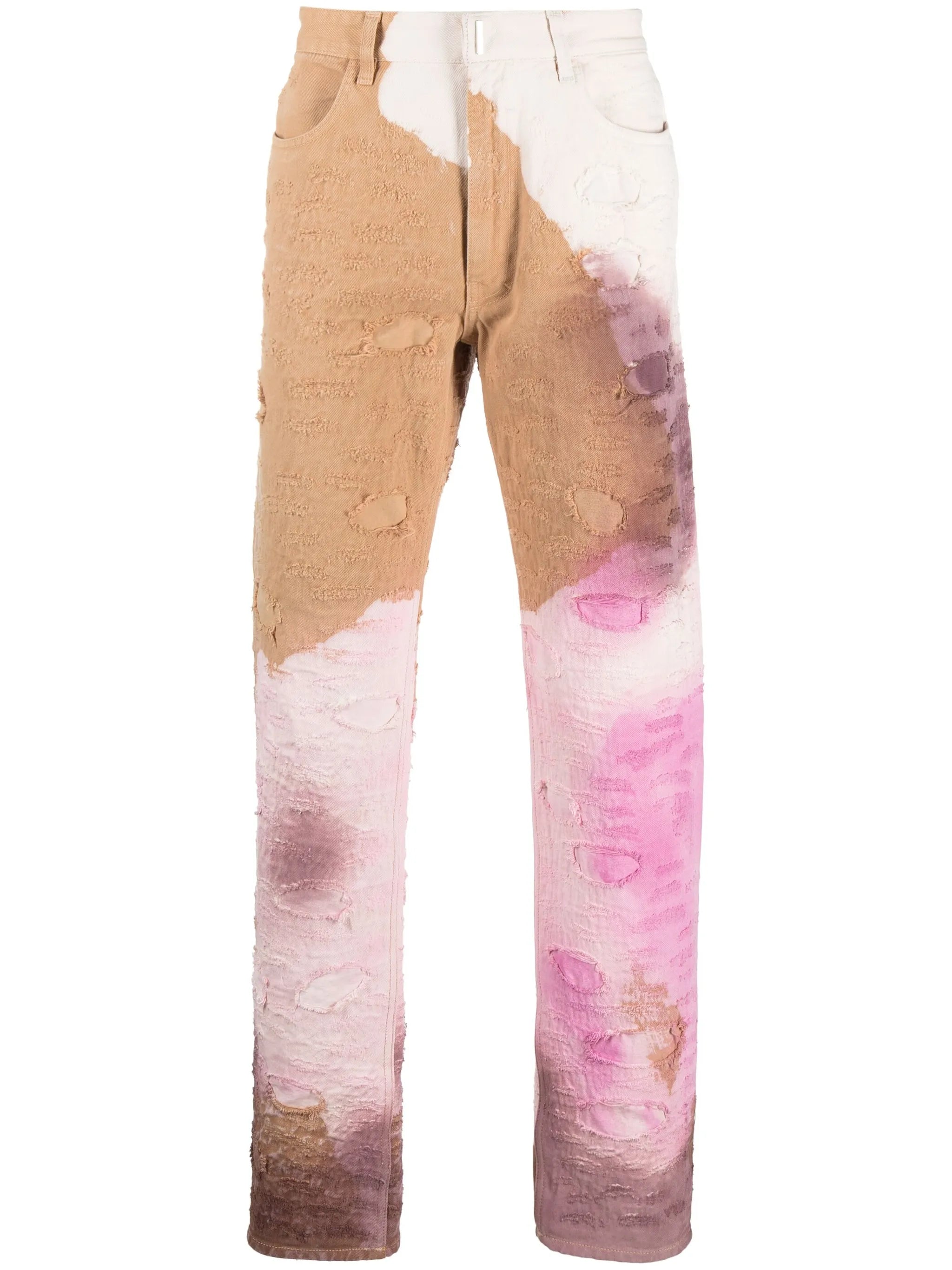tie-dye distressed jeans