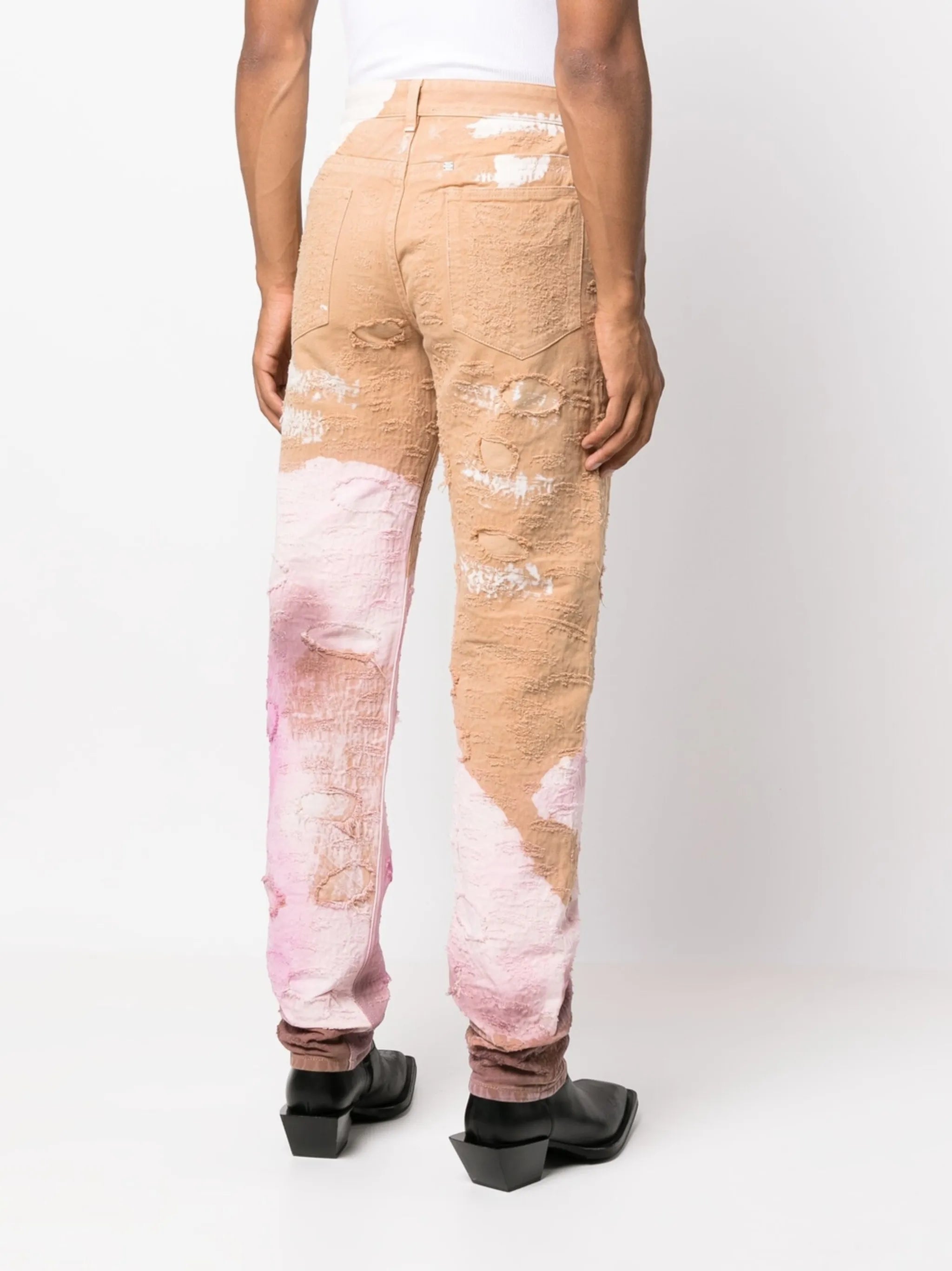 tie-dye distressed jeans