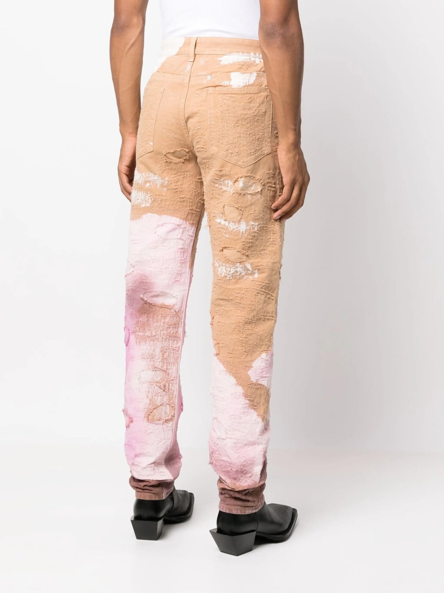 tie-dye distressed jeans
