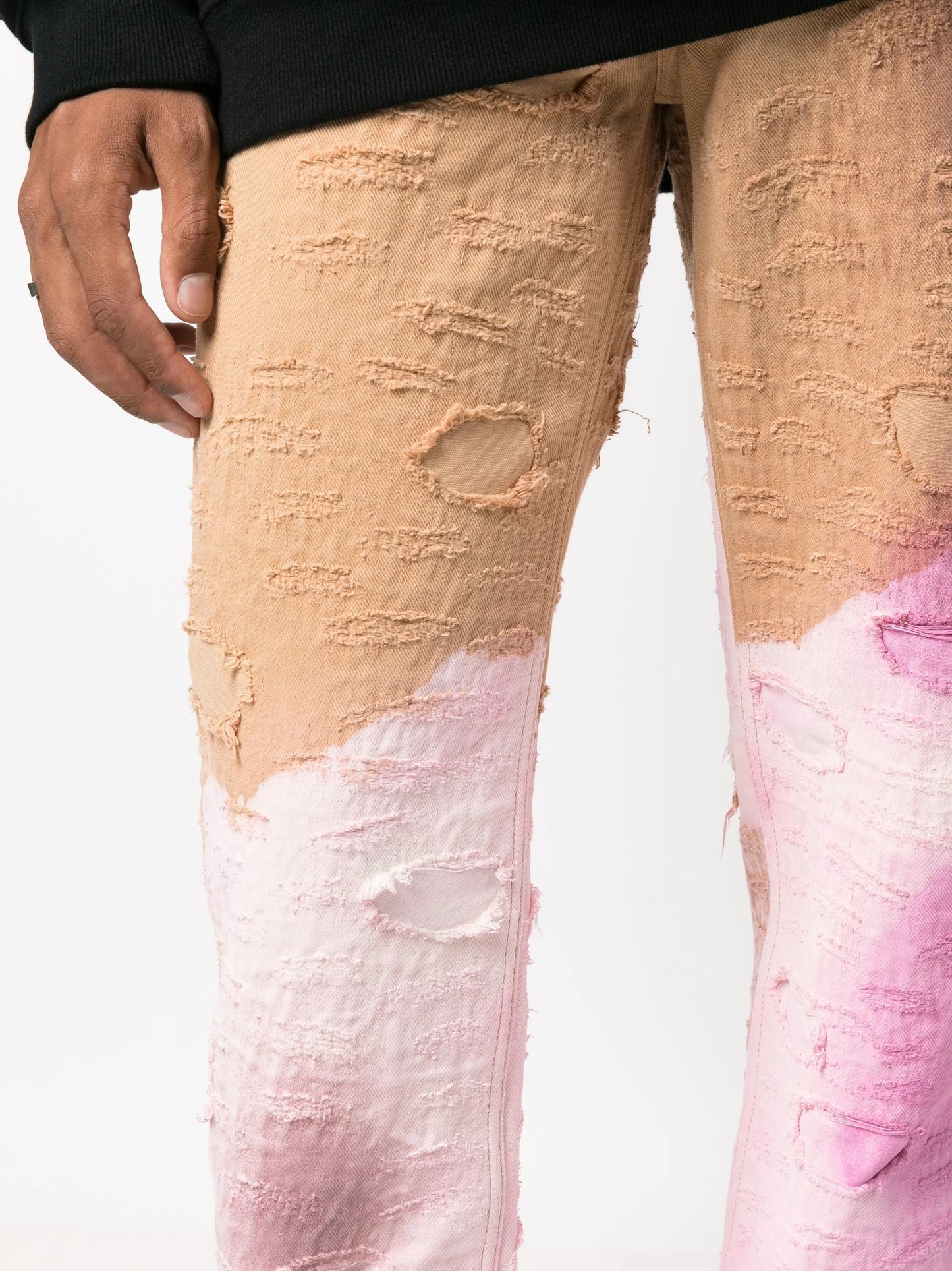 tie-dye distressed jeans