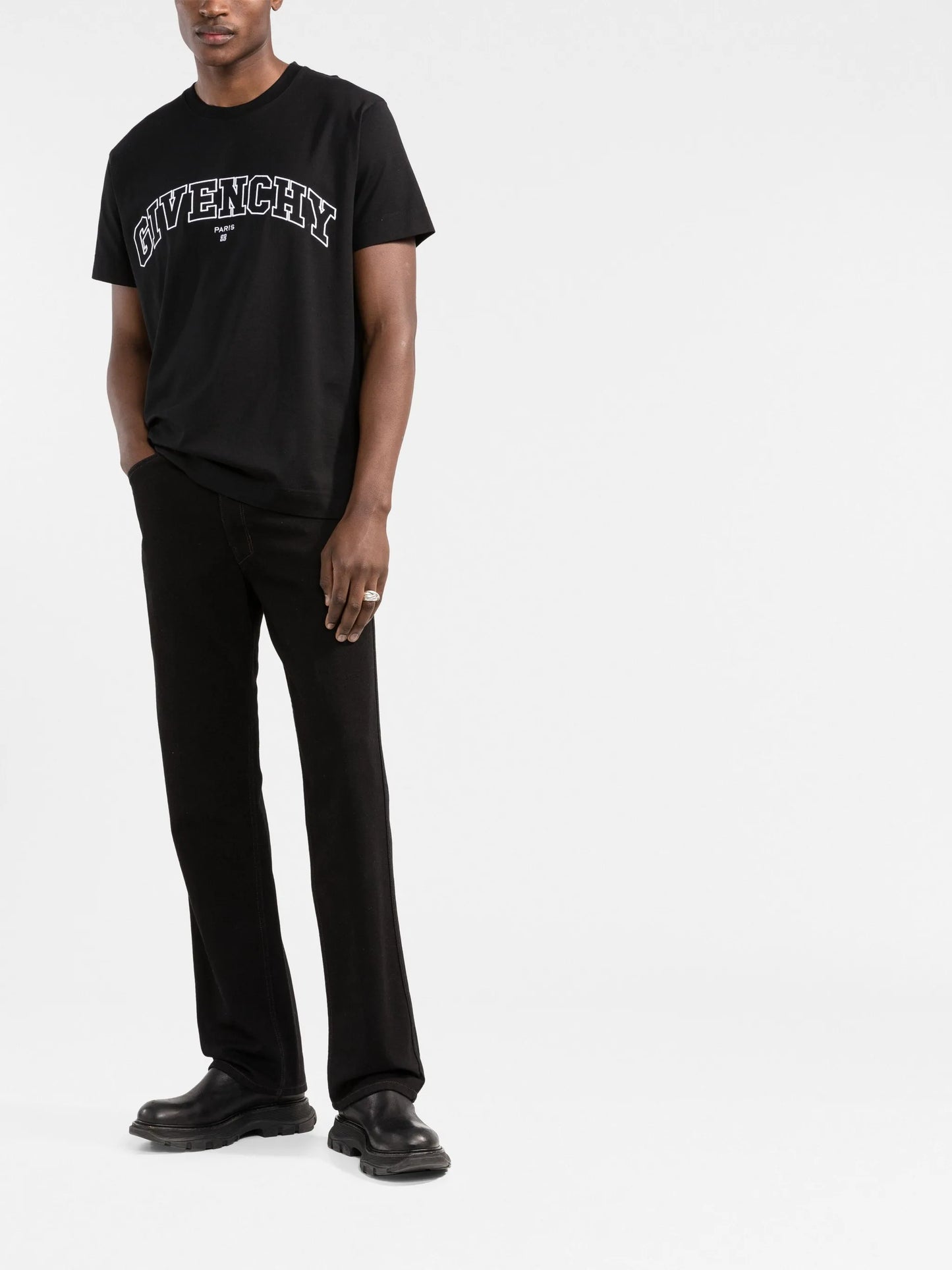 logo-embroidered cotton T-shirt